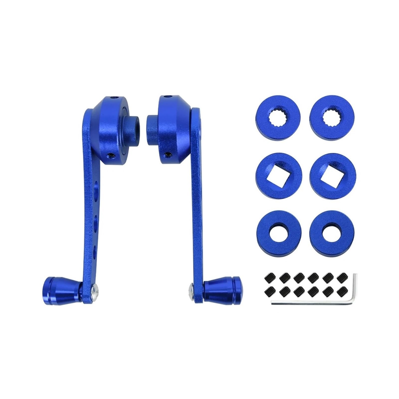 Lhdktee 2piece Universal Car Manual Window Lifting Crank Handle Aluminum Alloy Winder Lifter Riser Car Window Handle(Blue)