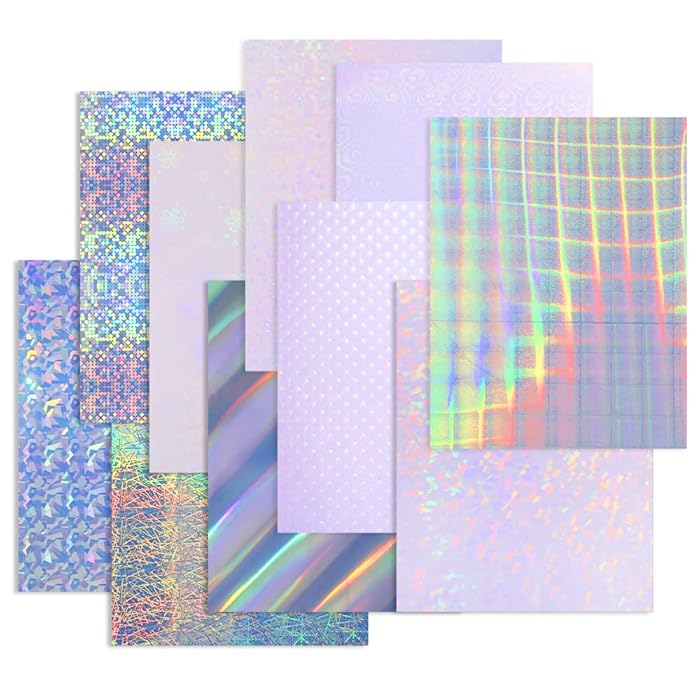 Buy Stampcolour Holographic Sticker clear Paper laminate stickers sheets printable Waterproof