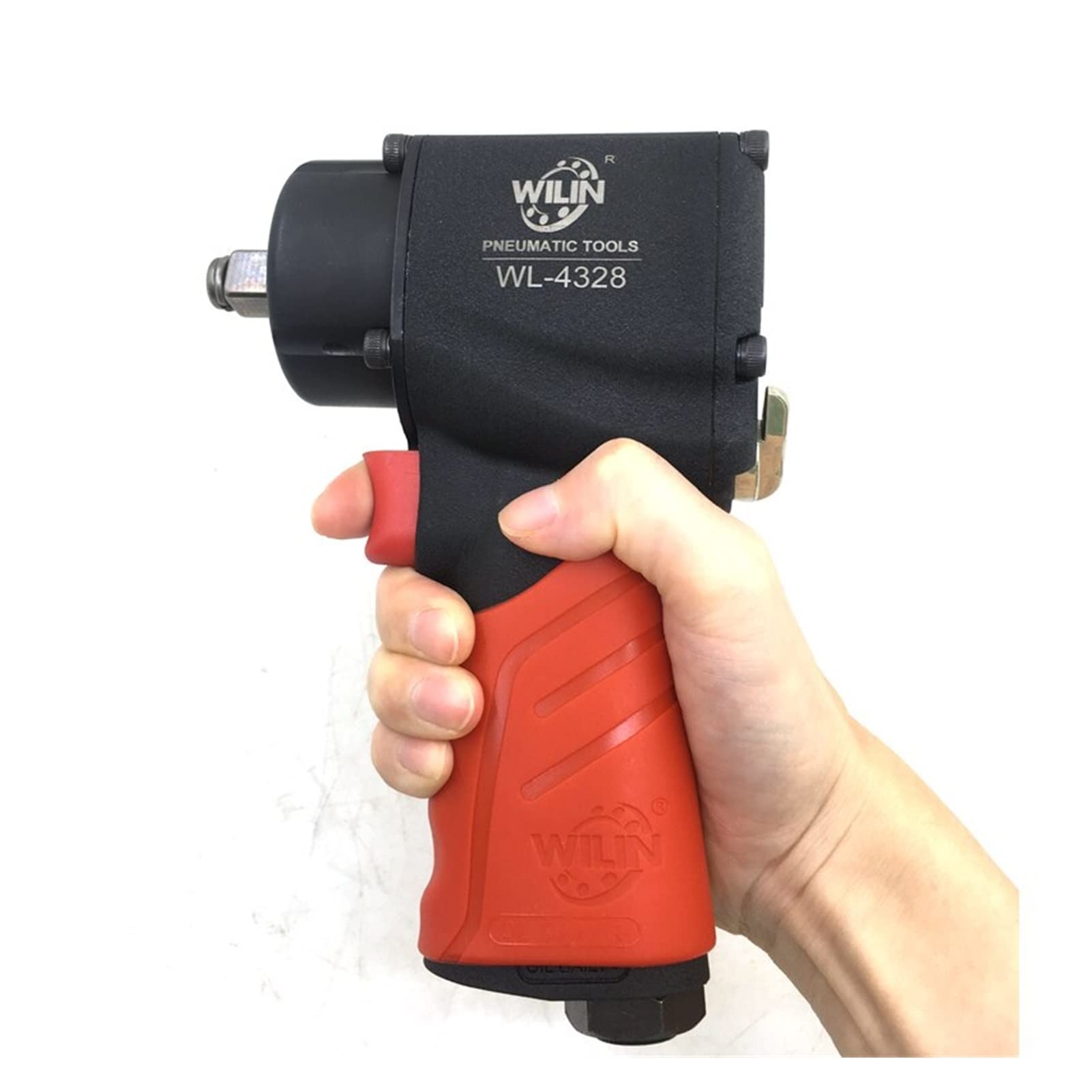 CVFRDD Air Hammer, Industrial Pneumatic Tools 1/2" Inch Mini Composite Air Impact Wrench 1300NM Big Torque Twim Hammer(Rosso)