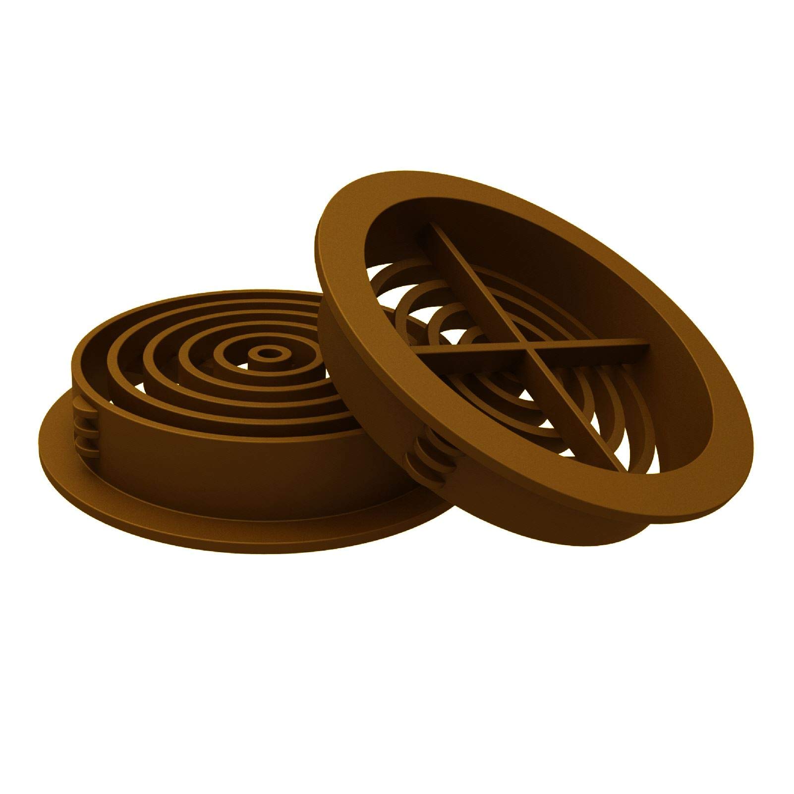 Manthorpe 50 x Golden Oak, Tan Plastic 70mm Round Soffit Air Vents, Push in Roof Disc