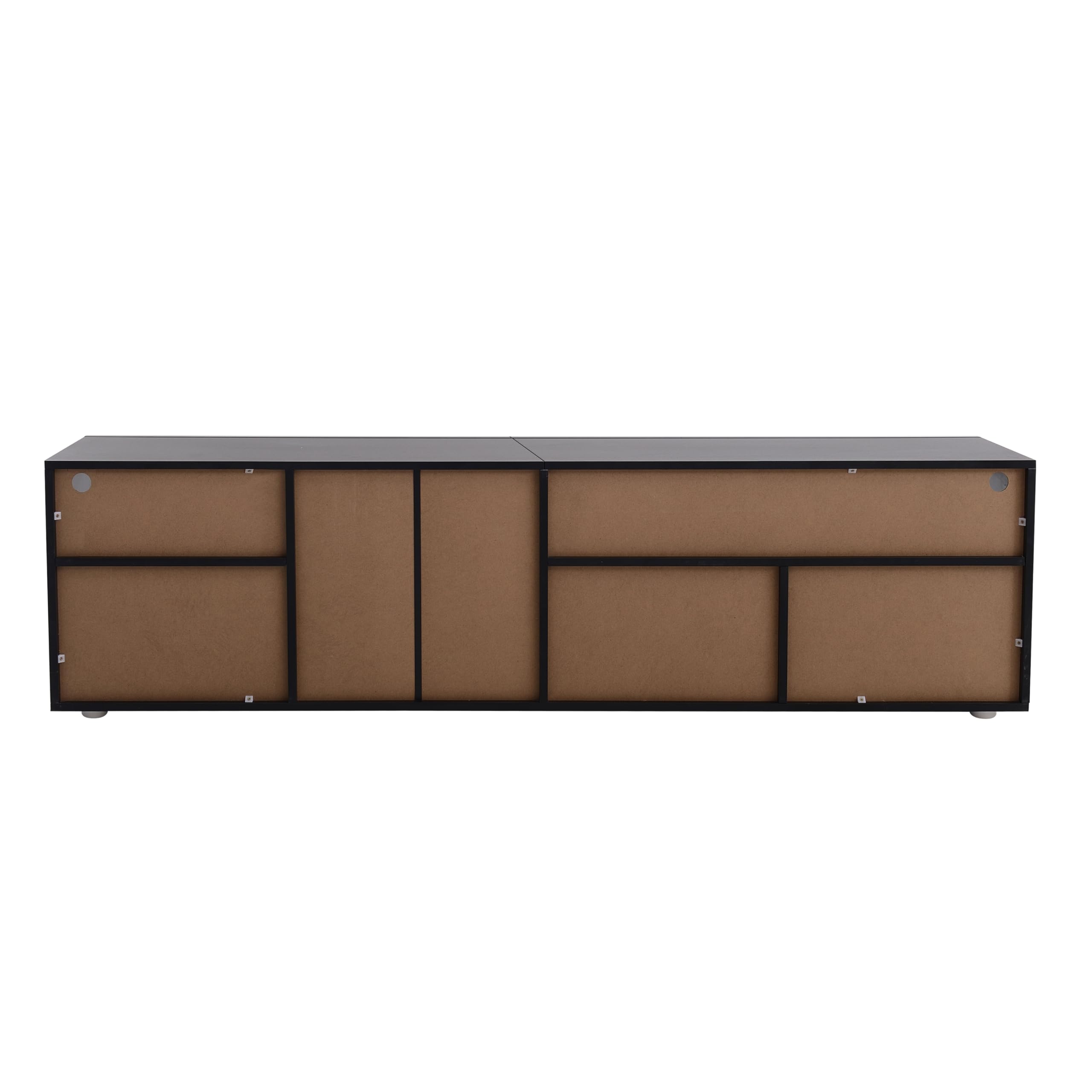 Moimhear Hogar y Vivienda, Muebles, Sala de Estar, Moderno Mueble de TV, Panel Brillante, iluminación LED Variable, salón y Comedor 180 cm (Negro)