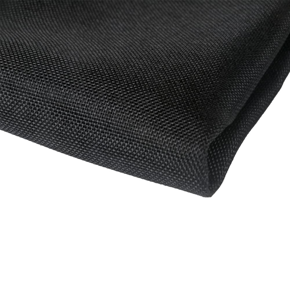 Flushbay Speaker Grill Cloth Linen Single Layer Speaker Fabric Protective Dustproof Mesh Cloth Stereo Fabric Replacement for Home Stage Speakers, Media Cabinet, KTV Box(100 * 146cm-Black)