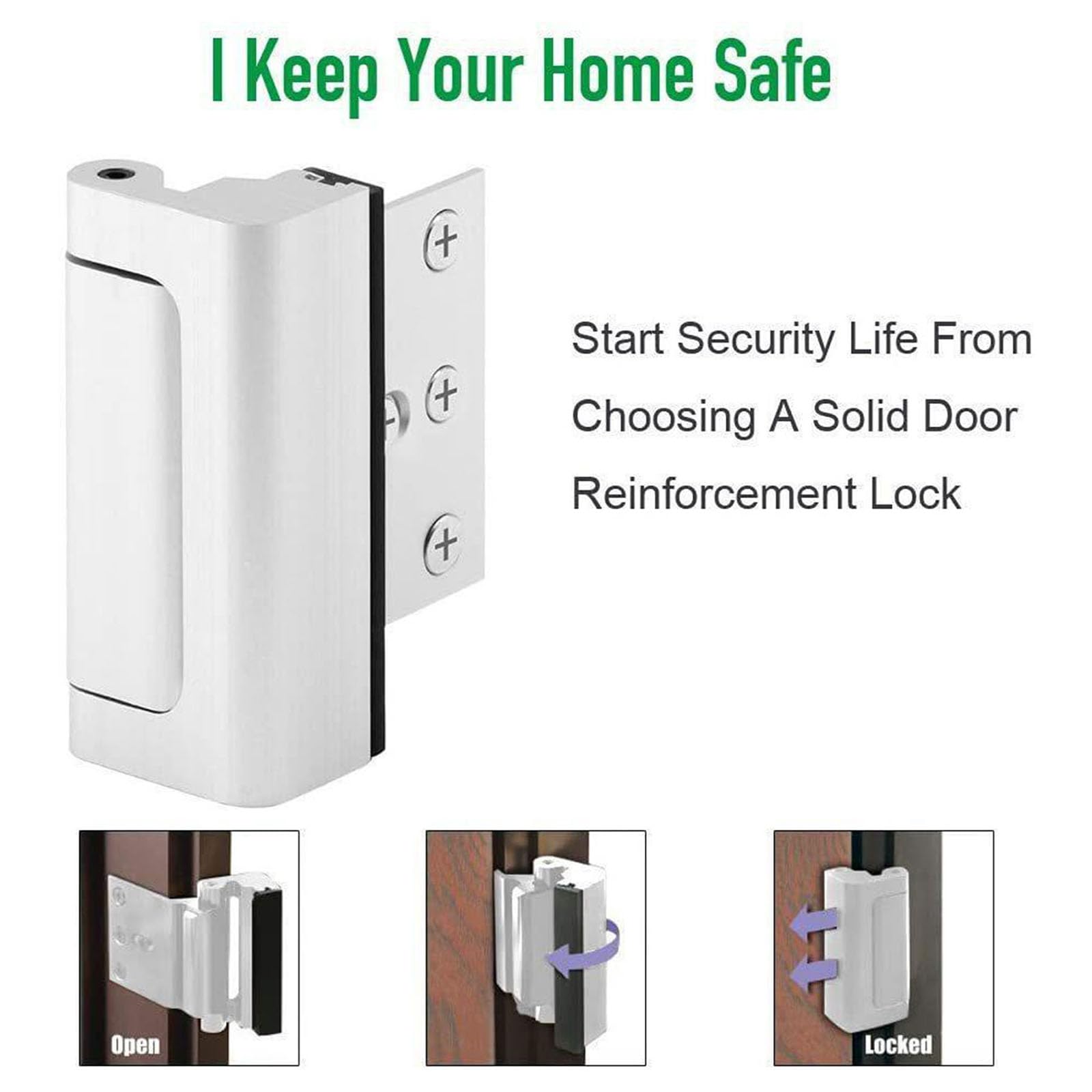 Cerradura de seguridad para puerta de seguridad para niños, dispositivo de seguridad de metal, seguro para el hogar, cerradura de puerta, actualizaciones, casa de seguridad a prueba de niños
