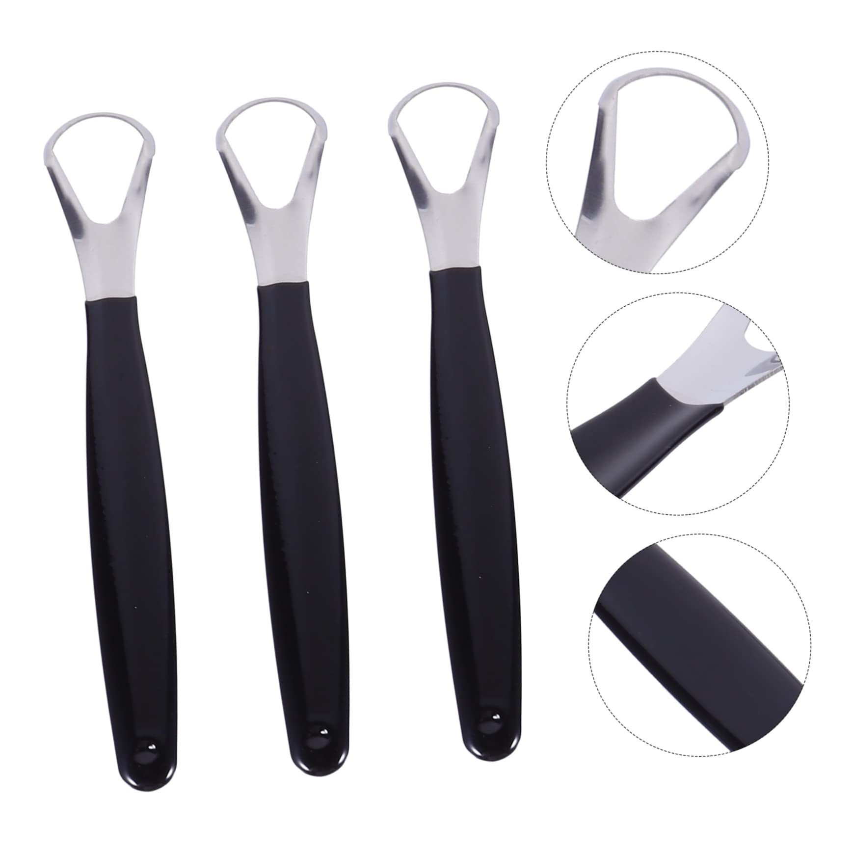FRCOLOR 3 Set Raschietti Per Lingua Acciaio Inossidabile Orale Adulti Facile Usare Rimuovere Residui E Migliorare Igiene Orale Finitura 4 Pezzi*3