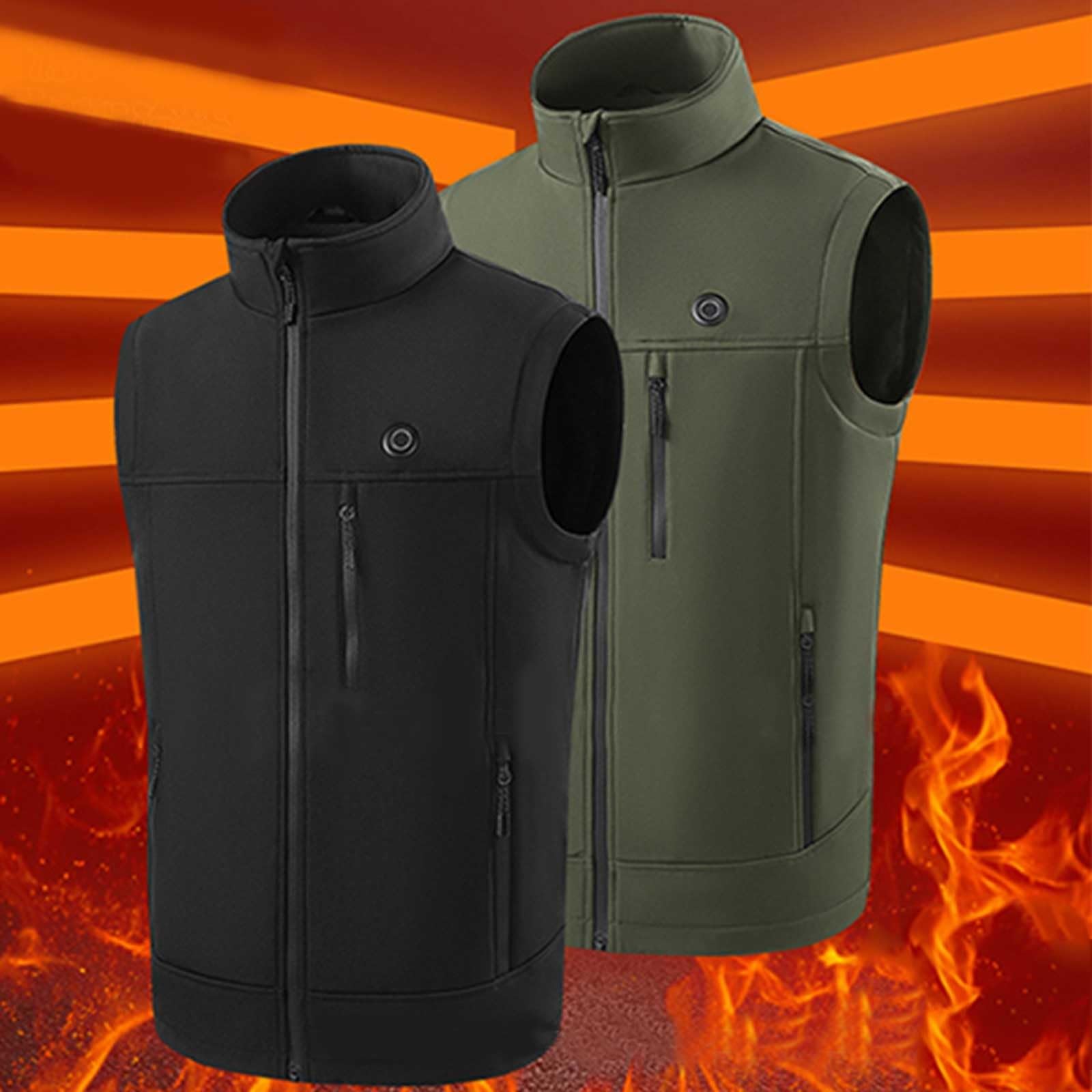 Gilet Riscaldato Uomo,Canotta Riscaldante da Uomo Regolabile 9 Zone di Riscaldatori Termostatica Elettrica Gilet Termico Senza Maniche Taglie Forti Top Casual Cappotti E Giacche per Autunno E Inverno