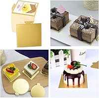 Vista 5 de 200 mini tablas para tartas, bases cuadradas para pasteles, bandeja de exhibición de postres para cupcakes, una pieza central en una mesa de postre