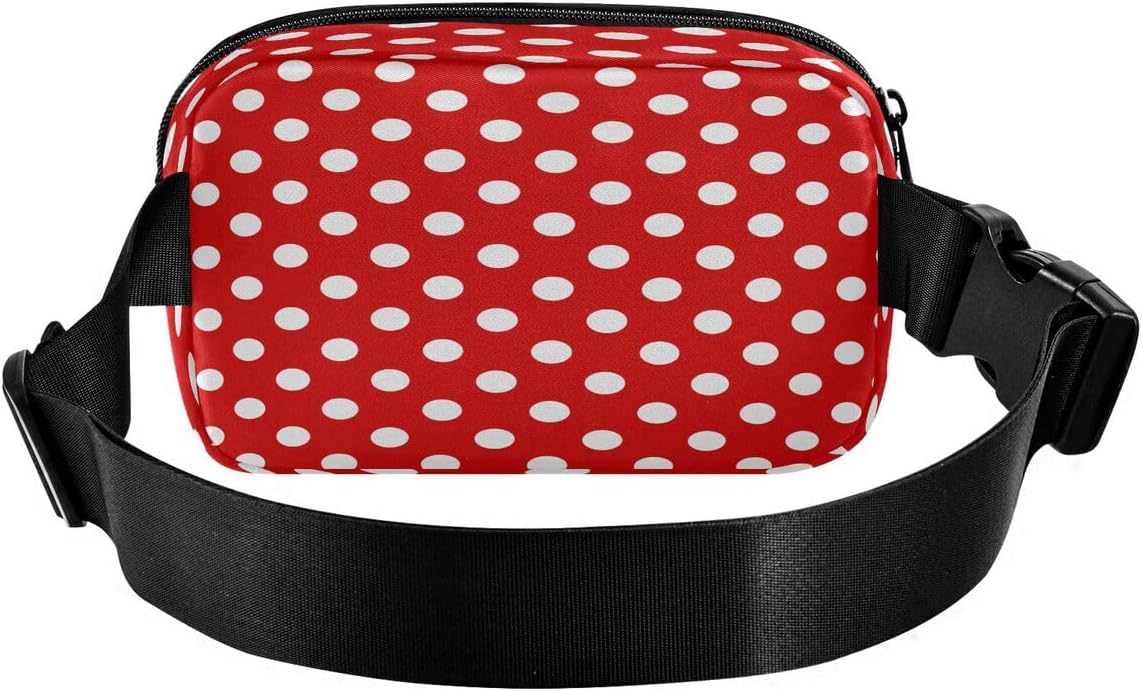 ALAZA Polka Dot Red White Waist Packs Spot Belt Bag Crossbody Bag Fanny Pack Pouch for Men Women Hiking Running Cycling Traveling - Image 2