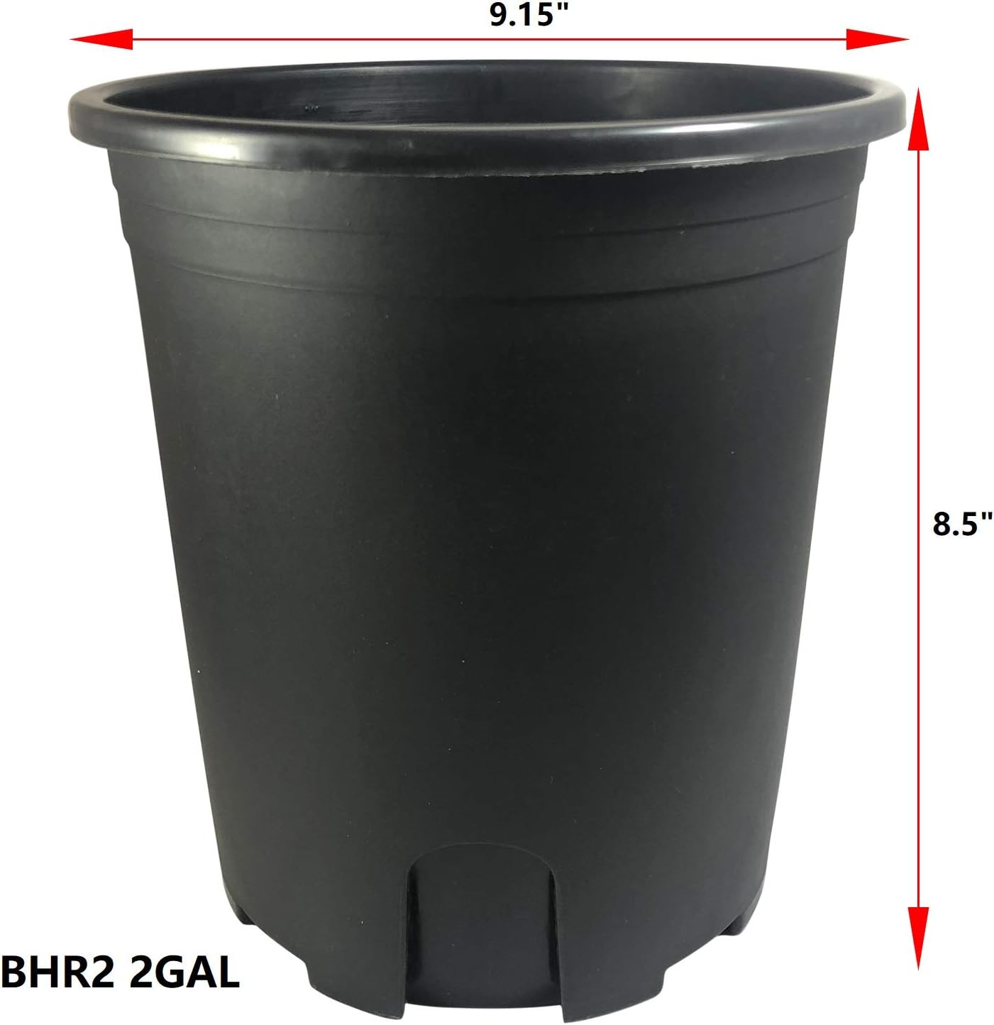 Black Plastic Pot Vegetable Flower Fruit Nursery Plant w/Root Control for Nursery Planter Flower Indoor Outdoor (20, 2 Gallon)