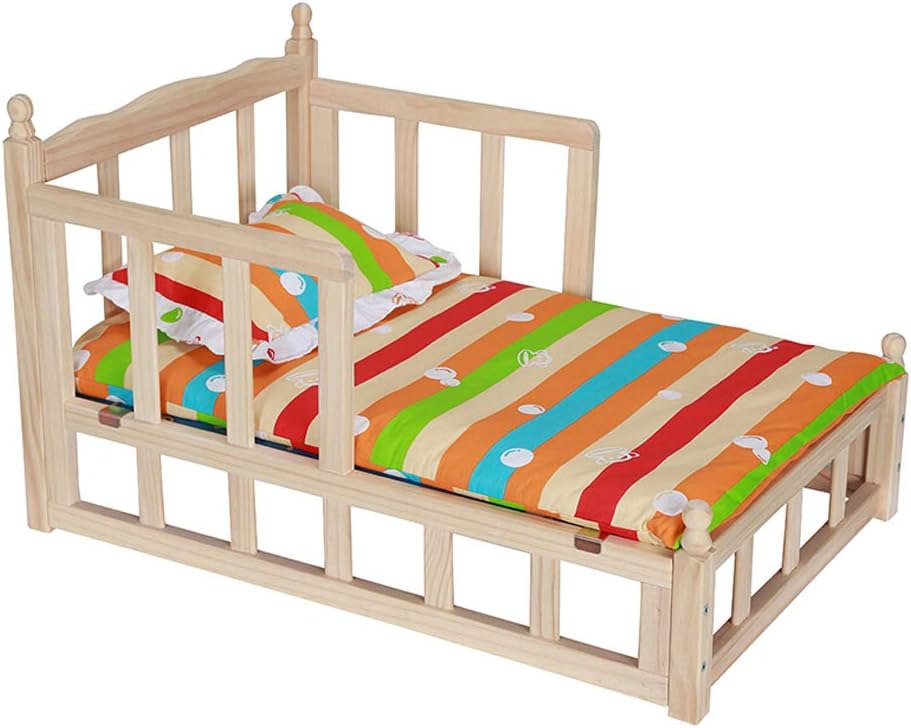 Pet Bed Solid Wood Kennel Dog Bed Removable and Washable Kennel Pet Cat Litter Large and Medium-Sized Dog Supplies Away from Moisture Not Easy to Deform (A)