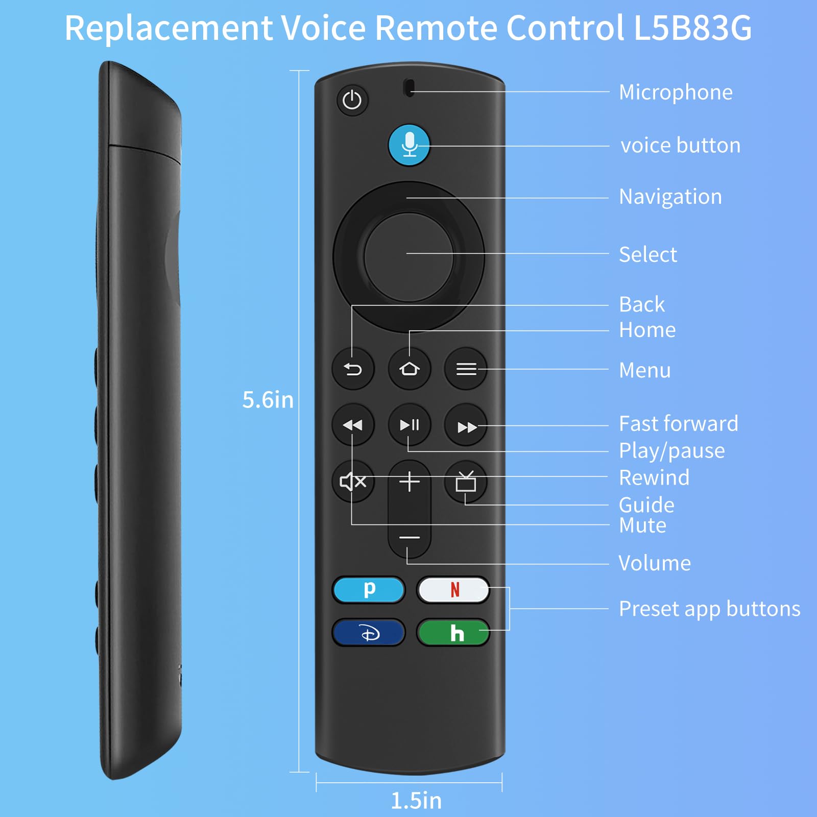 Snapklik.com : L5B83G Replacement Voice Remote