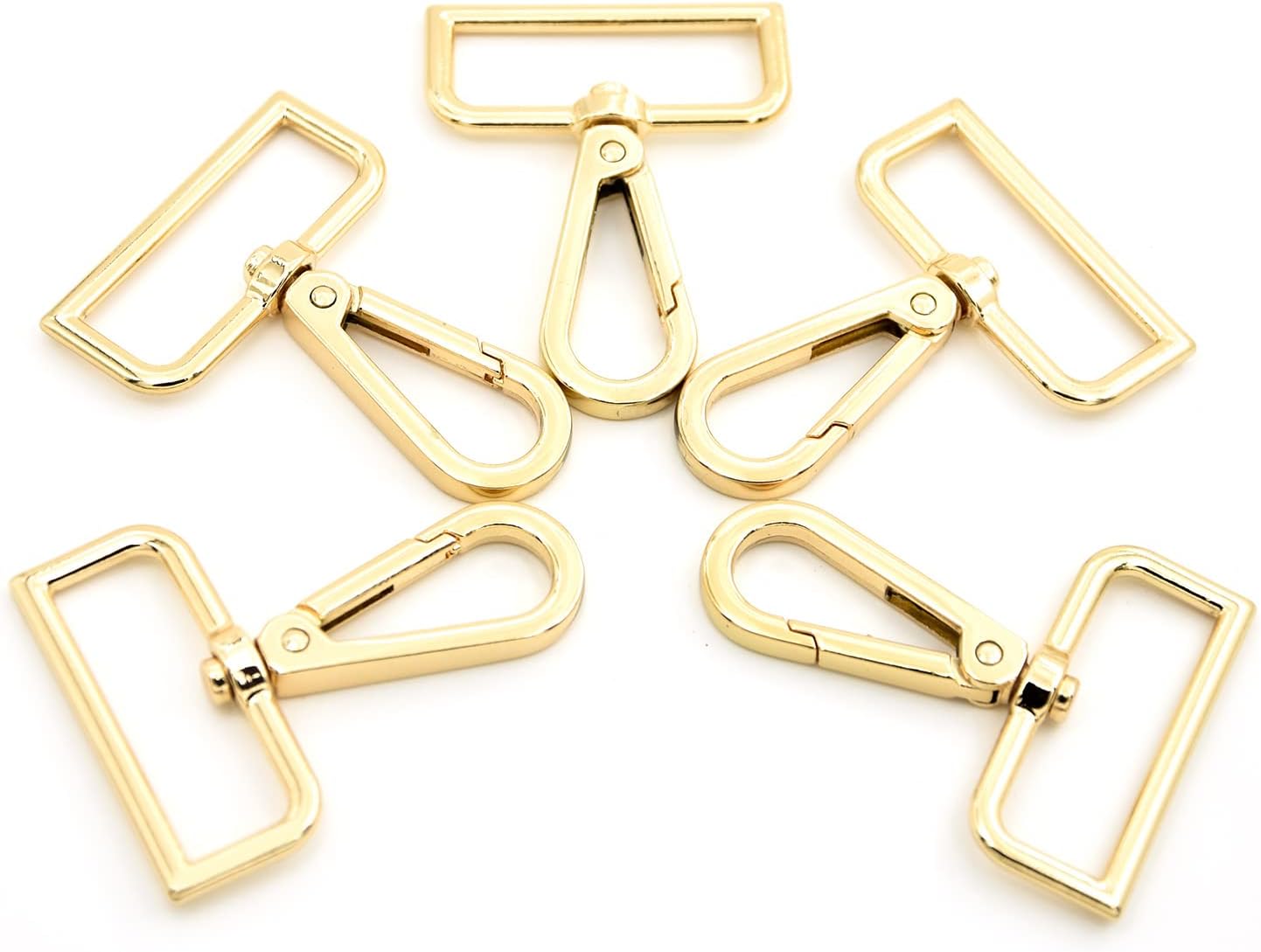 15 Pcs Metal Swivel Lobster Clasp Claw Push Gate Snap Hooks for DIY Crafts Keychain Purse Handbag Making (Gold,1-1/2 inch)