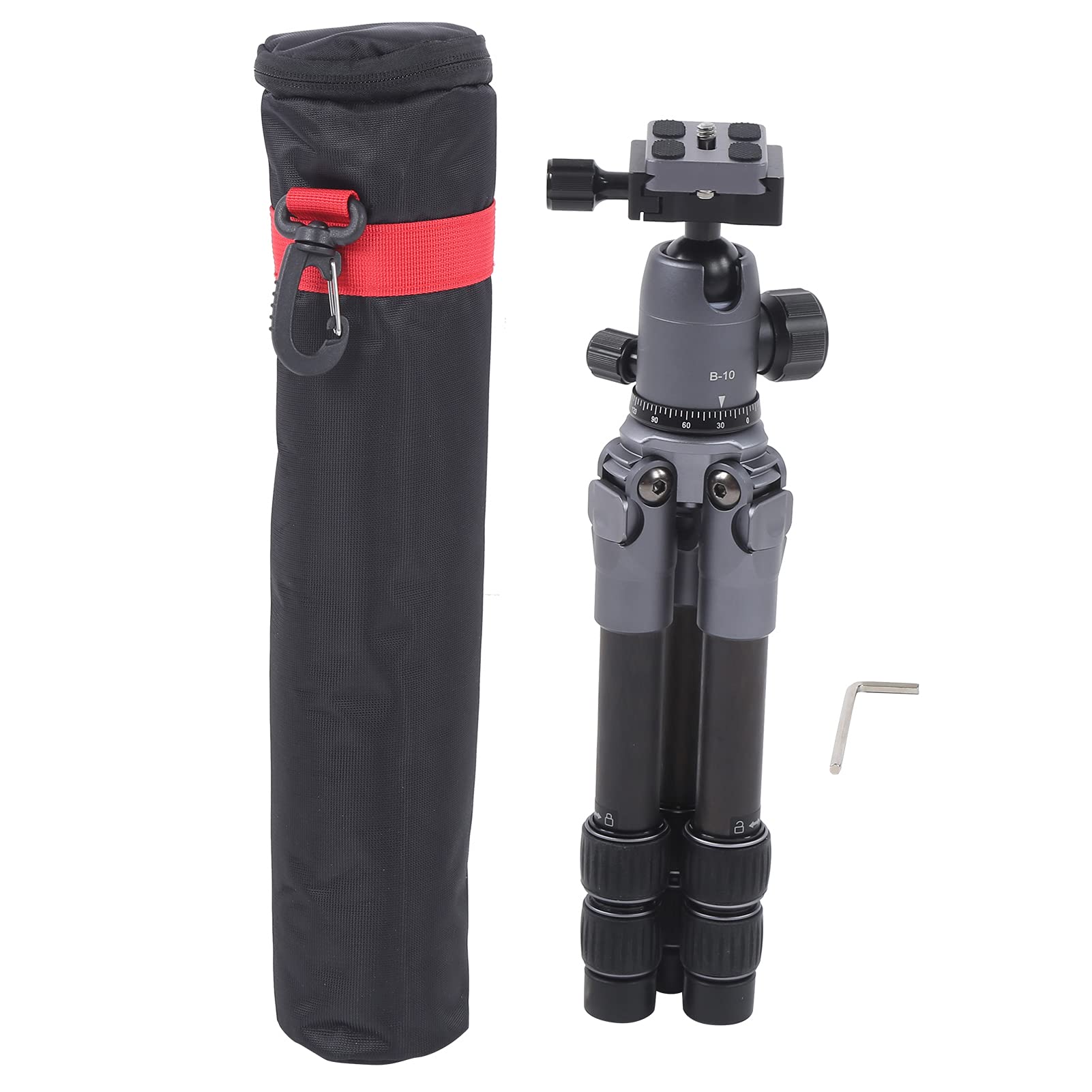 Trípode de Fibra de Carbono con Cabezal Esférico Mini Soporte Compacto para Cámaras DSLR Ideal para Fotografía de Viajes de 30 Cm a 42,5 Cm