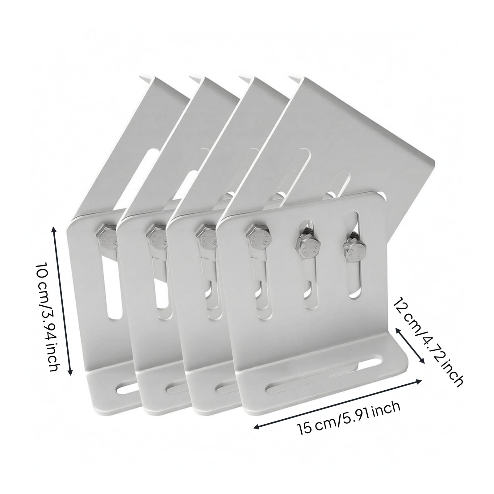 Kit di Fissaggio per Moduli Fotovoltaici con Profilo Alluminio Resistente Alle Intemperie per Uso Esterno su Roulotte E Yacht con Viti di Ancoraggio Robuste