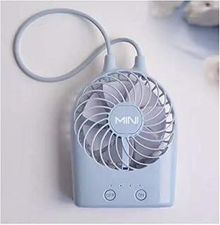 DZX Mini Ventilatore da Ufficio, Mini Ventilatore Ricaricabile USB Summer Desktop 3 Ingranaggi Ventilatore Elettrico Piccolo Ventilatore Portatile Portatile Pratico (Colore: Blu)