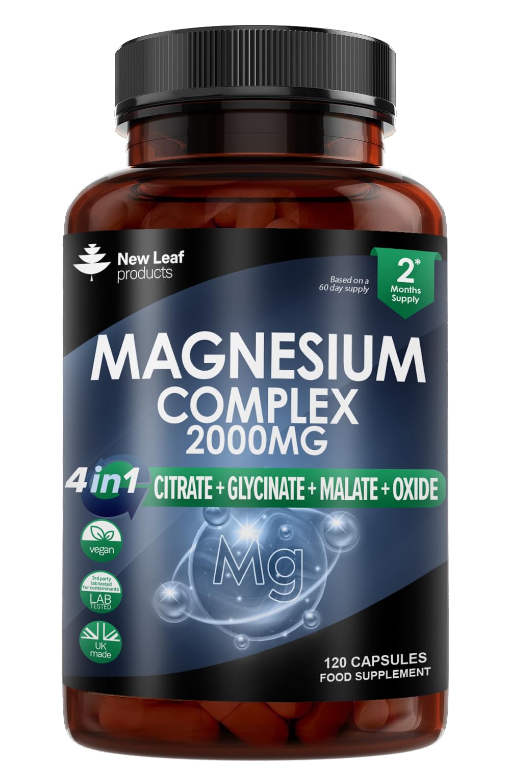 Buy Magnesium Glycinate 4in1 Complex 2000mg High Strength Magnesium s, Magnesium Citrate