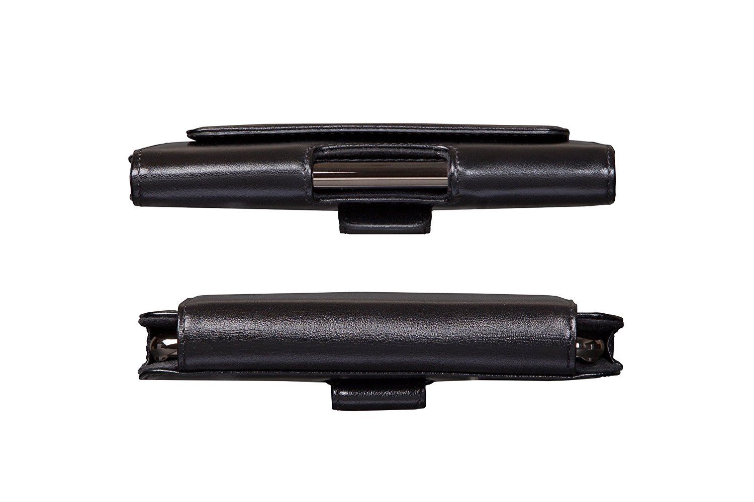 Magnetic Holster Lateral Pouch Leather Case for iPhone Xs/X, (Black)