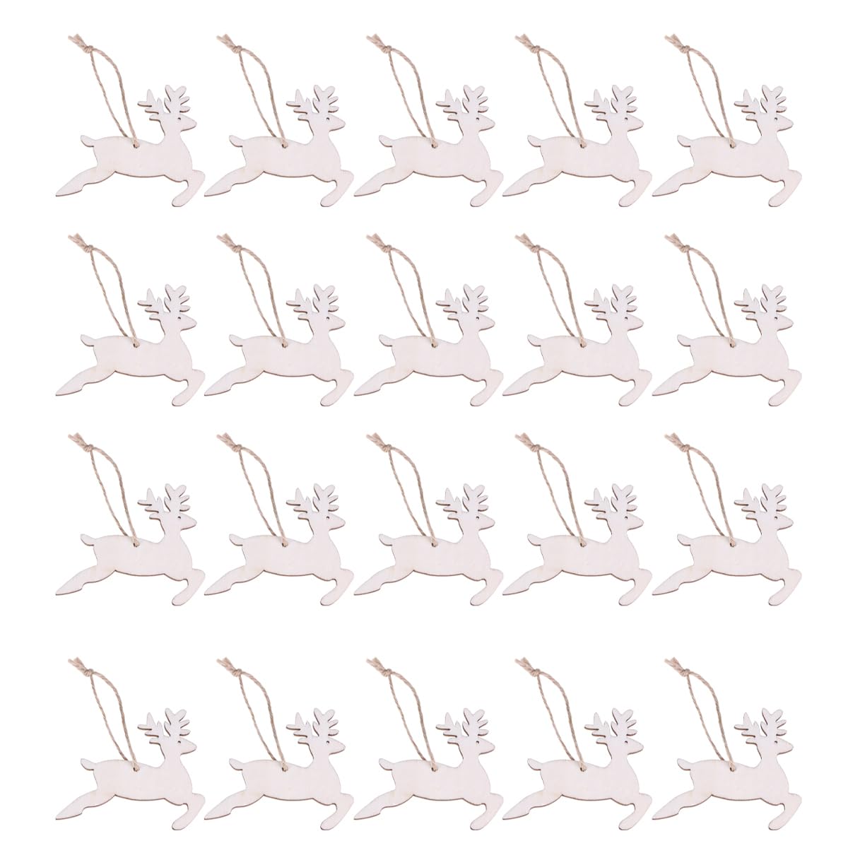 Happyyami Wooden Christmas Pendants Set 30Pcs Diy Painting Ornaments with Hanging Rope for Xmas Tree Decorations and Festive Home Decor