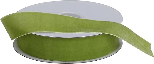 Miniatura 2 de Cintas de terciopelo triturado de 34 de pulgada, 8 yardas (verde, 34 pulgadas)