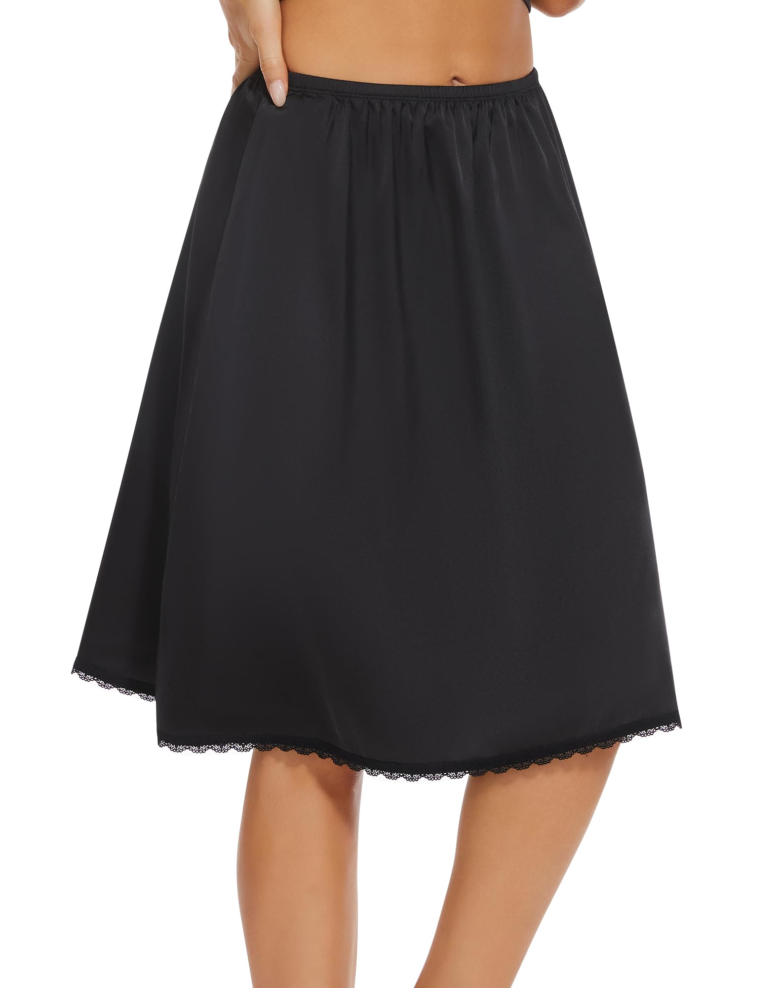 MANCYFITWomen's Half Slips for Under Dresses Slip Skirt Extender Satin Underskirt