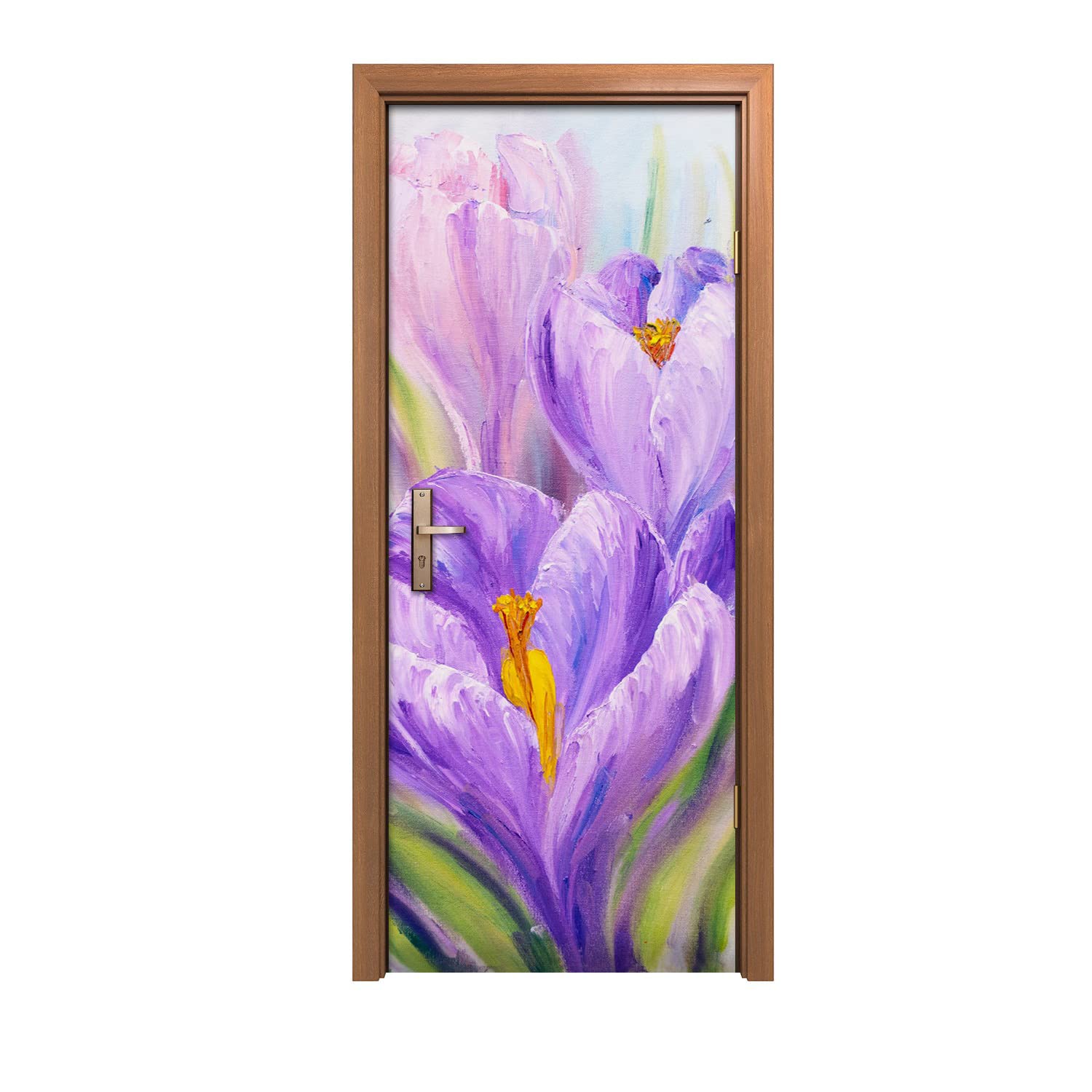 Autocollant de porte mural 80x200cm sticker décoration fleurs faune plantes