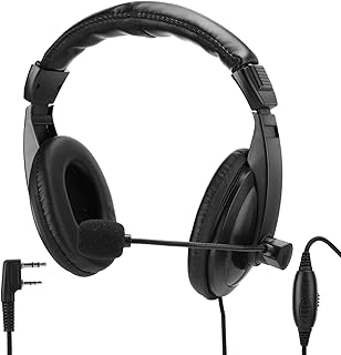 wendeekun Fones de ouvido de rádio, Walkie Talkie com microfone, fone de ouvido Ptt Vox, cancelamento de ruído, mãos livres, fones de ouvido com alto-falante Walkie Talkie Ptt, fones de ouvido militares