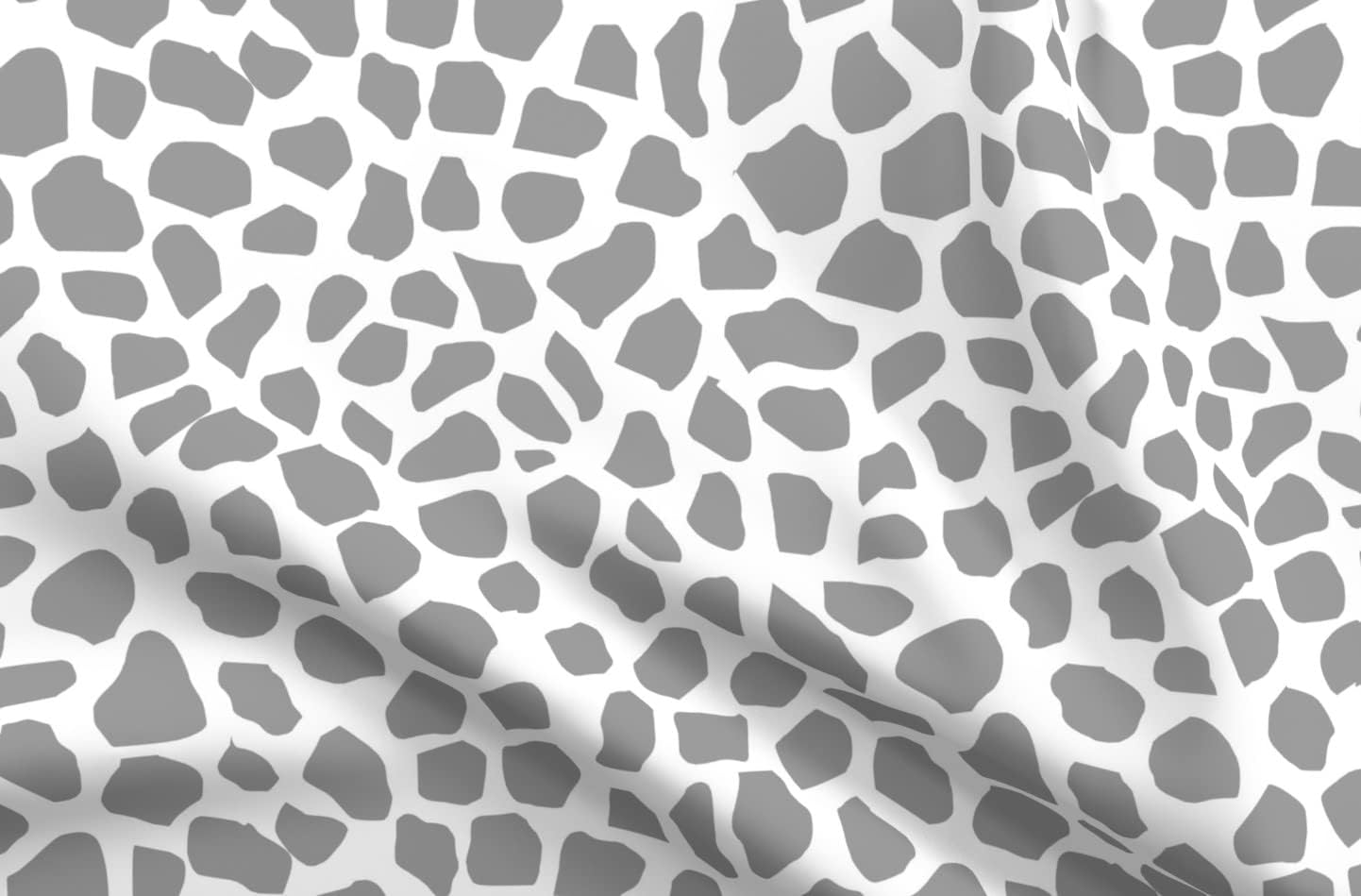 Spoonflower Fabric - Giraffe Spot Grey Nursery Safari Animals Spots Neutral Printed on Polartec(R) Fleece Fabric by The Yard - Sewing Blankets Loungewear and No-Sew Projects