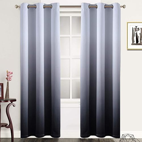 Miniatura 44 de SimpleHome Cortinas gruesas con aislamiento térmico y ojales, bloqueo de luz para oscurecer sala, dormitorio, 2 paneles, 52 x 72 pulgadas de largo,