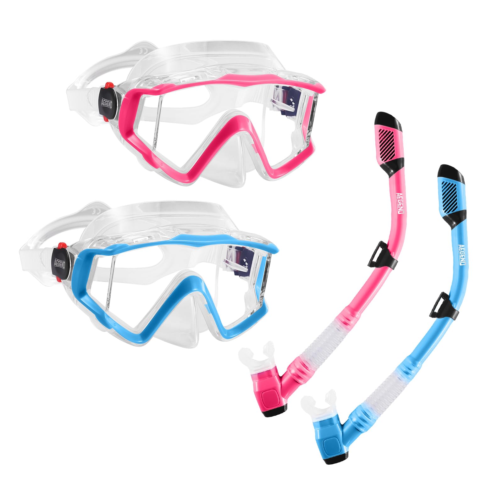 Photo 1 of Aegend Snorkeling Gear for Adult Kid - Anti-Fog Mask with Top Dry Valve