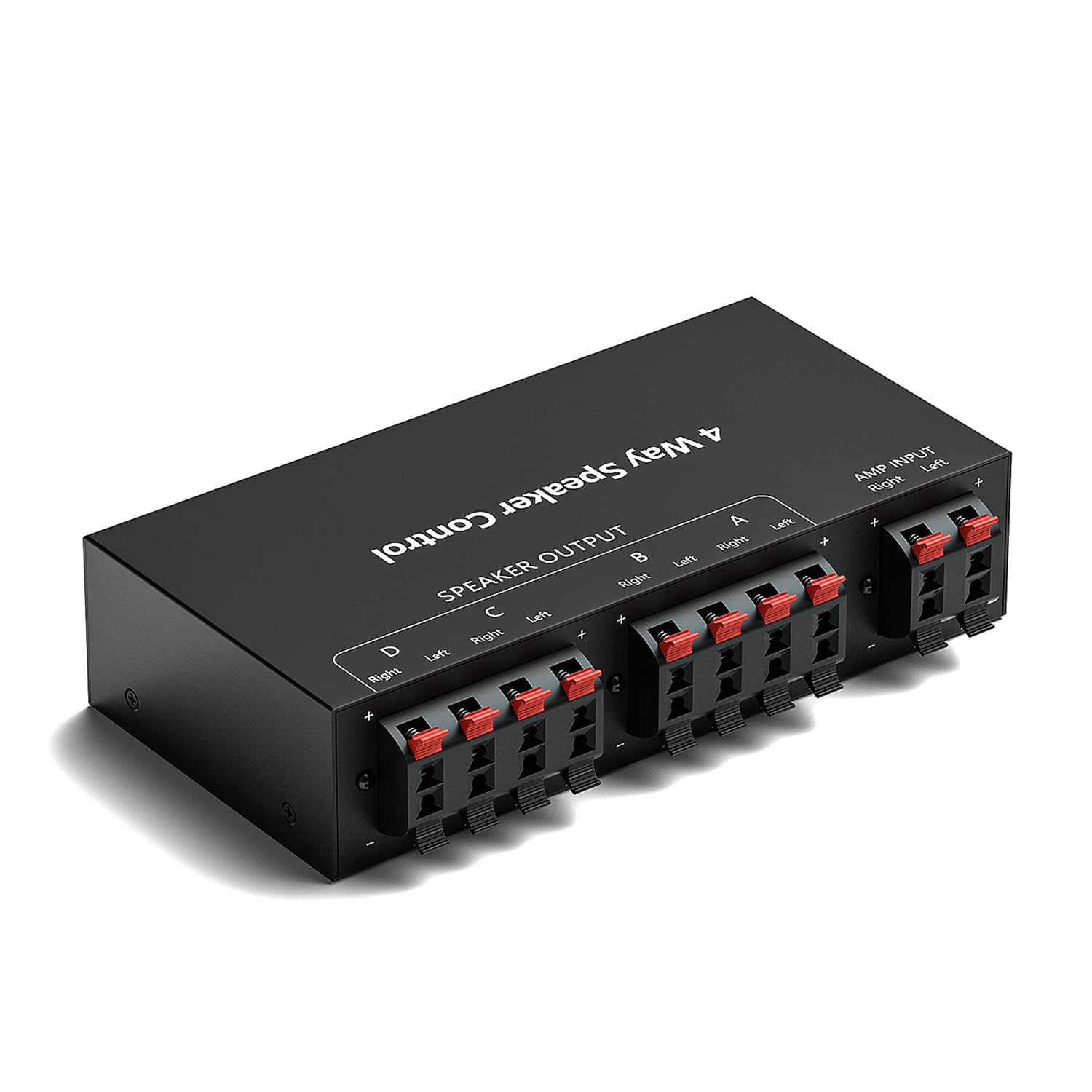 Y.D.F 4-Channel（1 in 4 Out） Speaker Selector Switcher Box with Terminal Claps 150W RMS per Channel High-Fidelity Audio Transmission