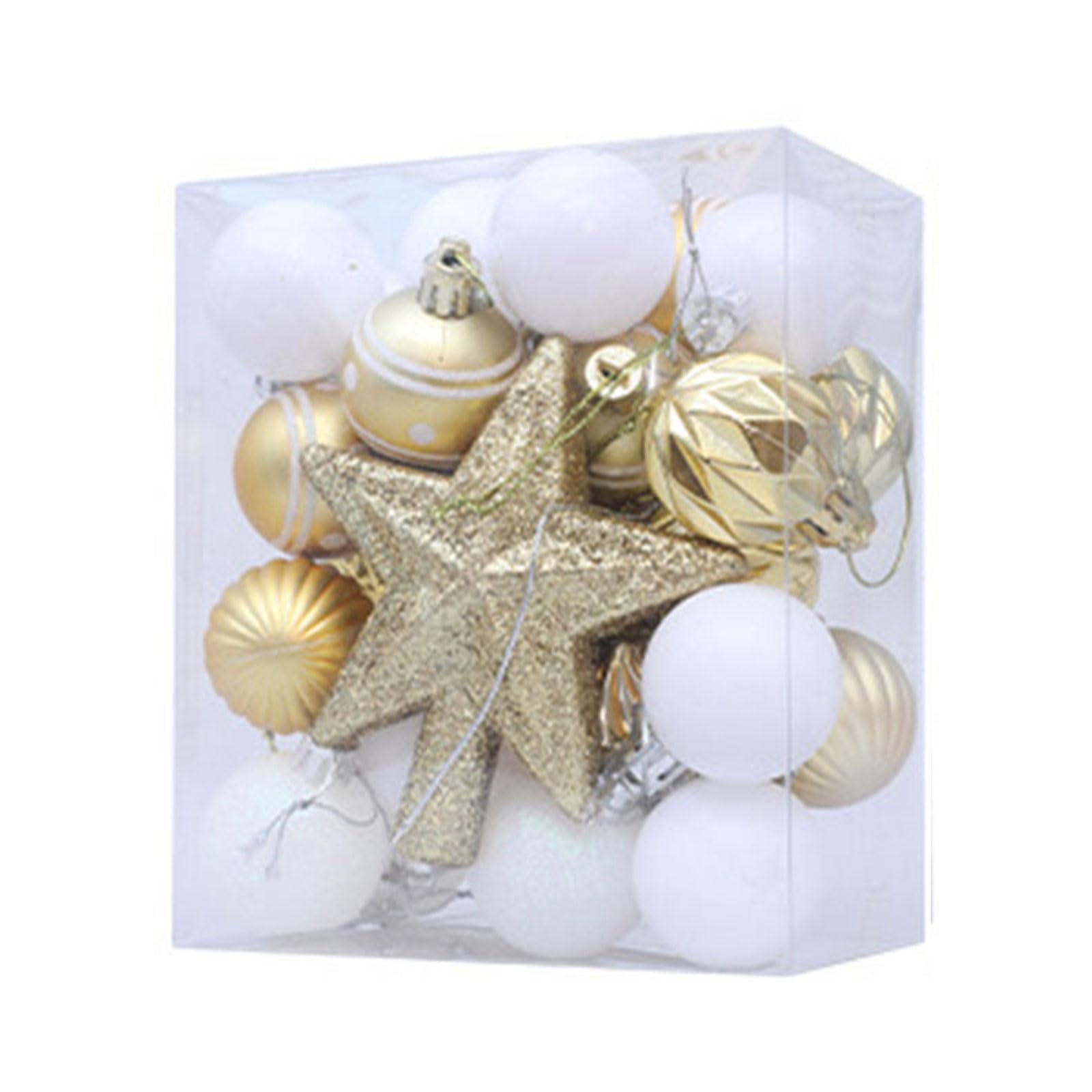 carotoe 31Pcs Christmas Baubles Hanging Ornaments, Shatterproof Tree Decor for Wreath Mantels Winter Wedding Holiday Party Christmas Home Decor Tree Accessory