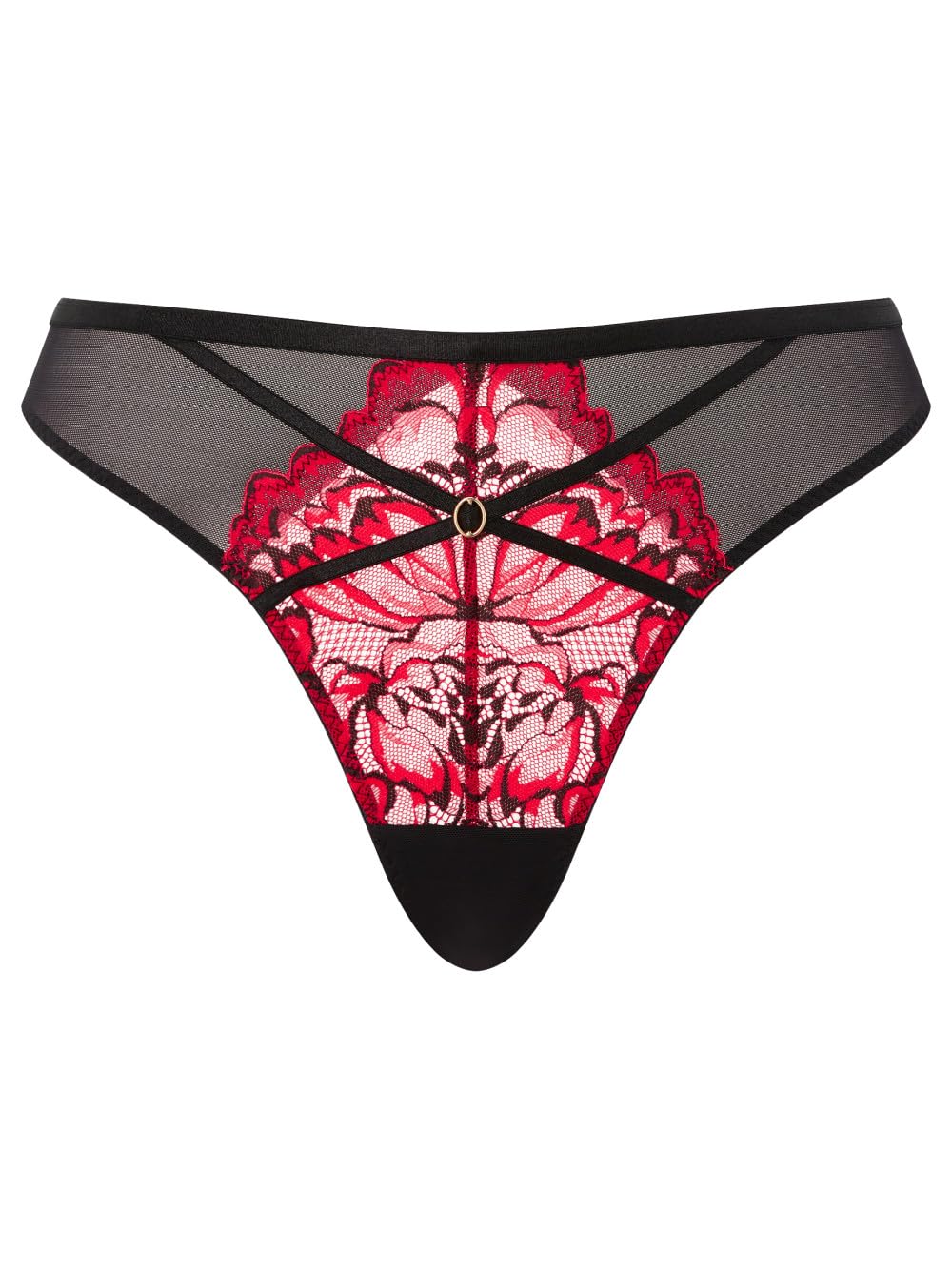 Ann SummersNightfall Brazilian Briefs for Women with Charm Detail - Womens Lingerie - Brazilian Knickers - Lace Briefs - Red & Black