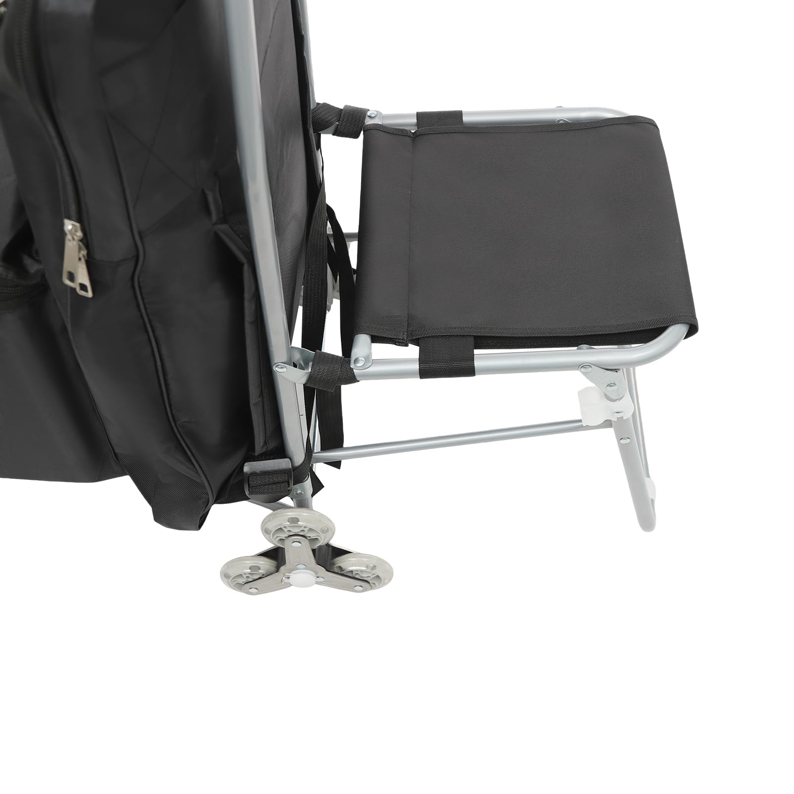 Chariot d'art d'extérieur avec sac à dessin | Design à 3 roues pour escaliers et routes | Studio de peinture mobile (noir) | Acier + tissu Oxford | 43 x 93 cm | Idéal pour la peinture en plein air et
