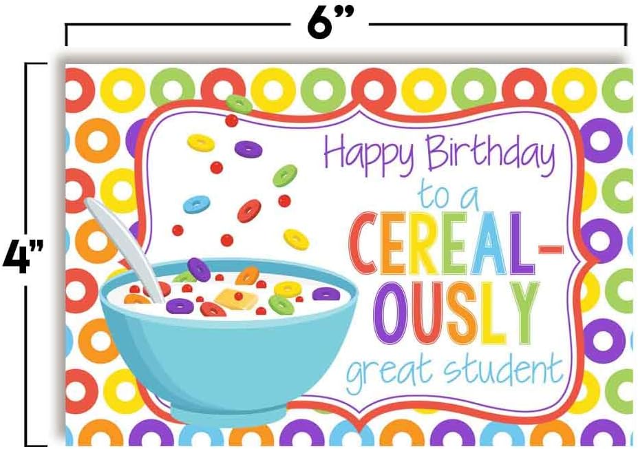 Fun Food Themed Happy Birthday From Teacher To Student Blank Postcards, 4"x6" Fill In Notecards (6 different designs) by AmandaCreation (30)