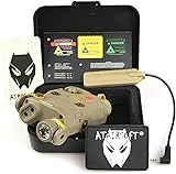 ATAIRSOFT (Airsoft Version AN-PEQ-15 Upgrade Version PEQ-15 Style Battery Box Red Laser Sight + LED Flashlight DE Tan for AEG GBB CQB