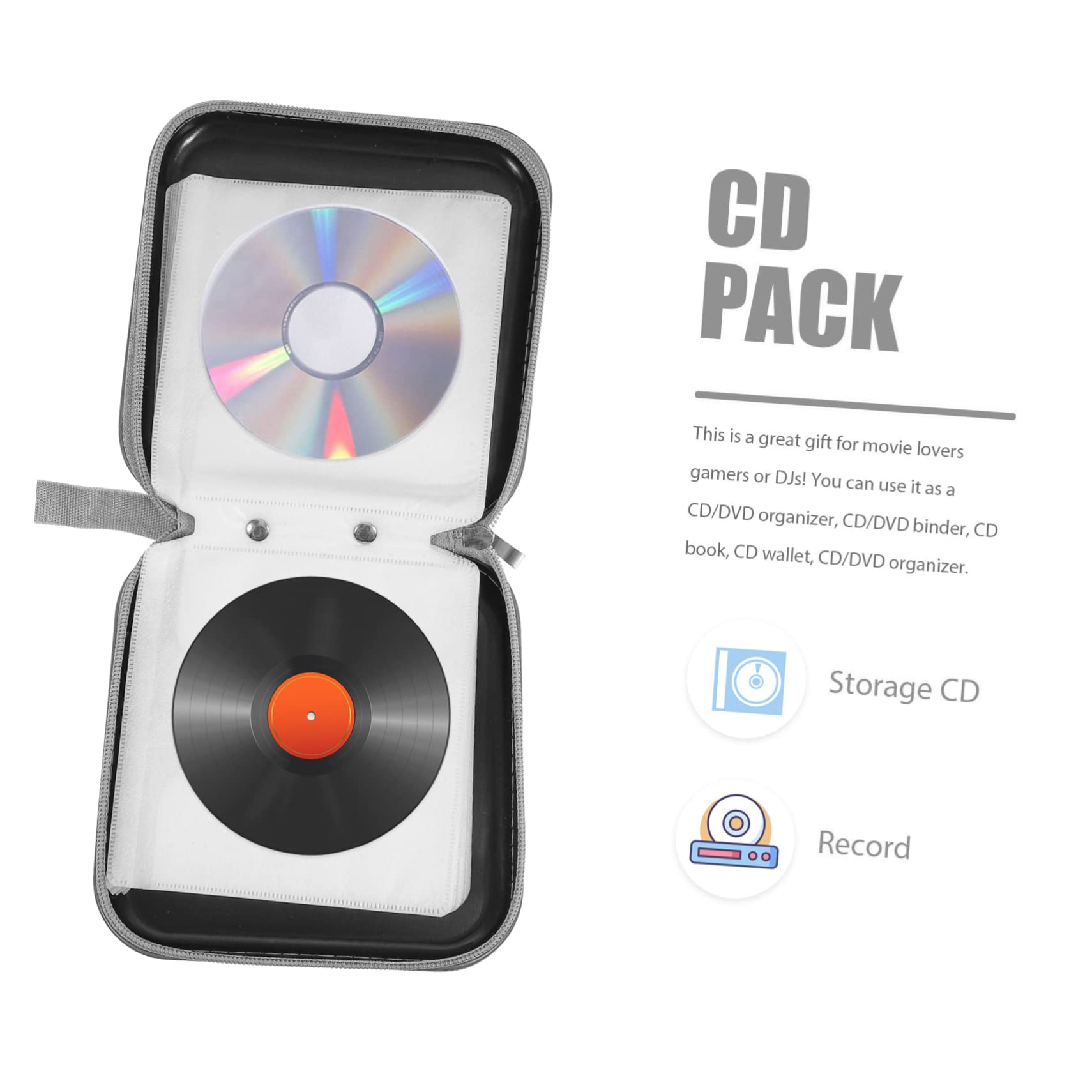 HOODANCOS 2Pcs CD Dvd Storage Bag with Capacity Zipper Closure Compact Organizer for Car and Home Practical CD Holder for Travel and Everyday Use