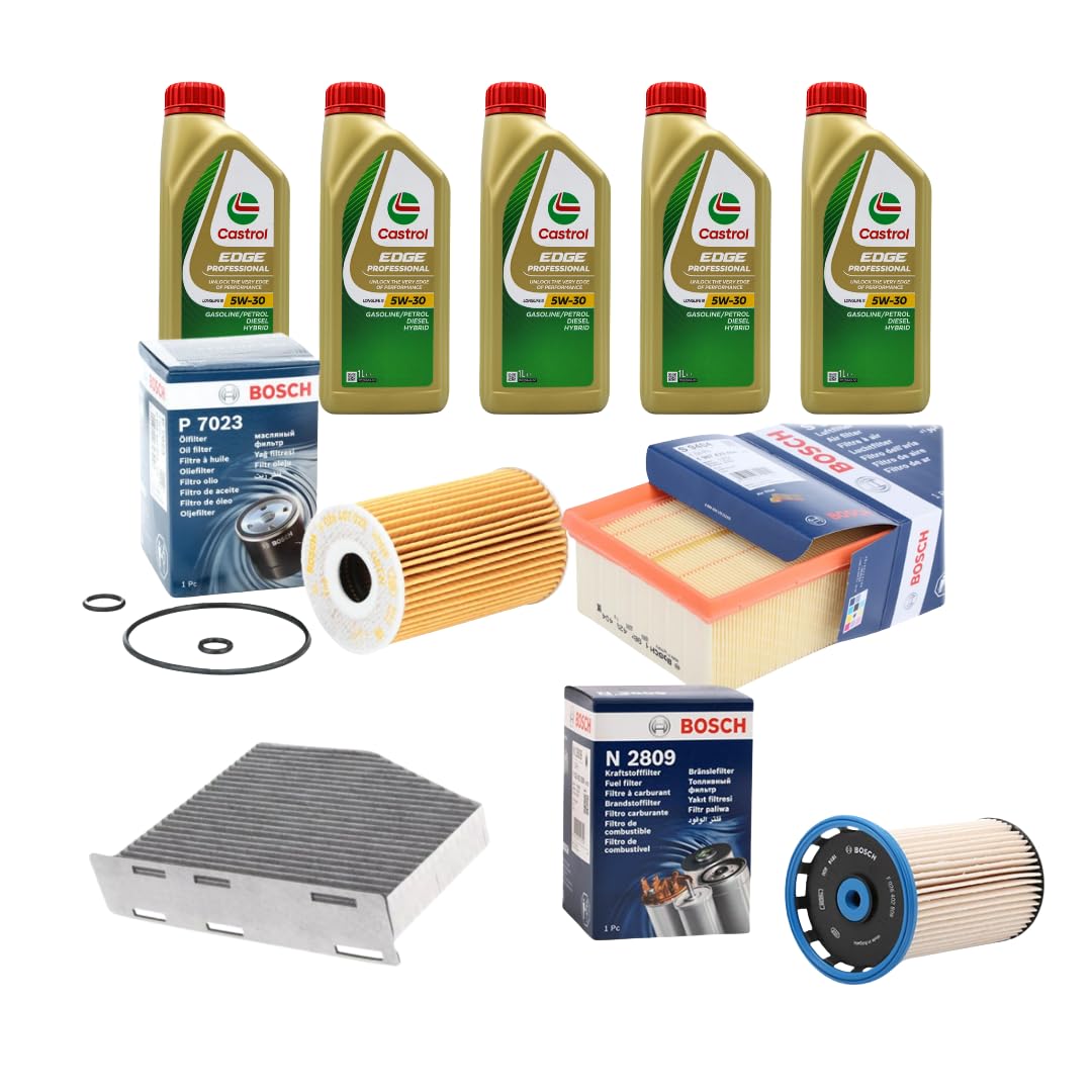 KIT TAGLIANDO COMPATIBILE CON AUDI Q3 2.0 TDI 140CV 177CV 4 FILTRI +5 LT OLIO 5W30