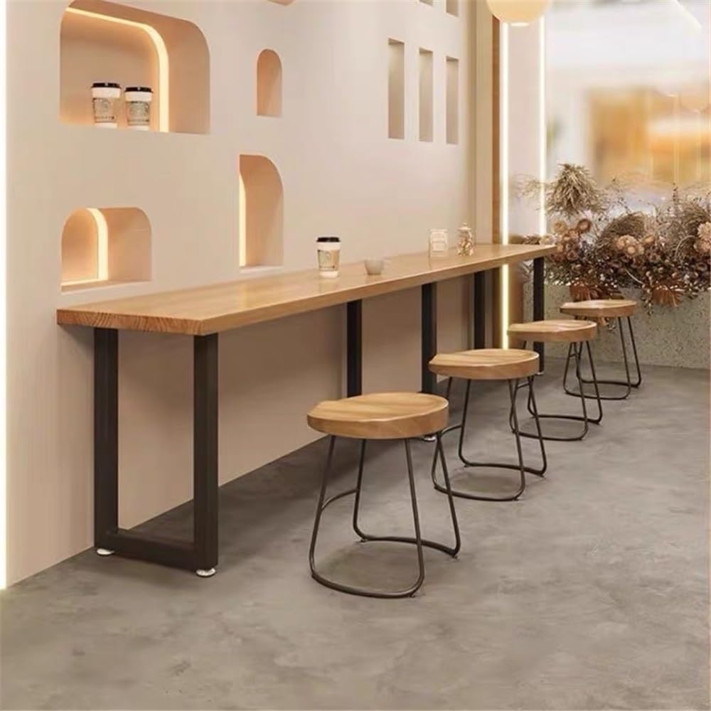 Table de Bar Table de Bar Basse Industrielle avec Cadre en métal, Table Salle à Manger Cuisine étroite et Longue usages Multiples(200 * 40 * 75cm)