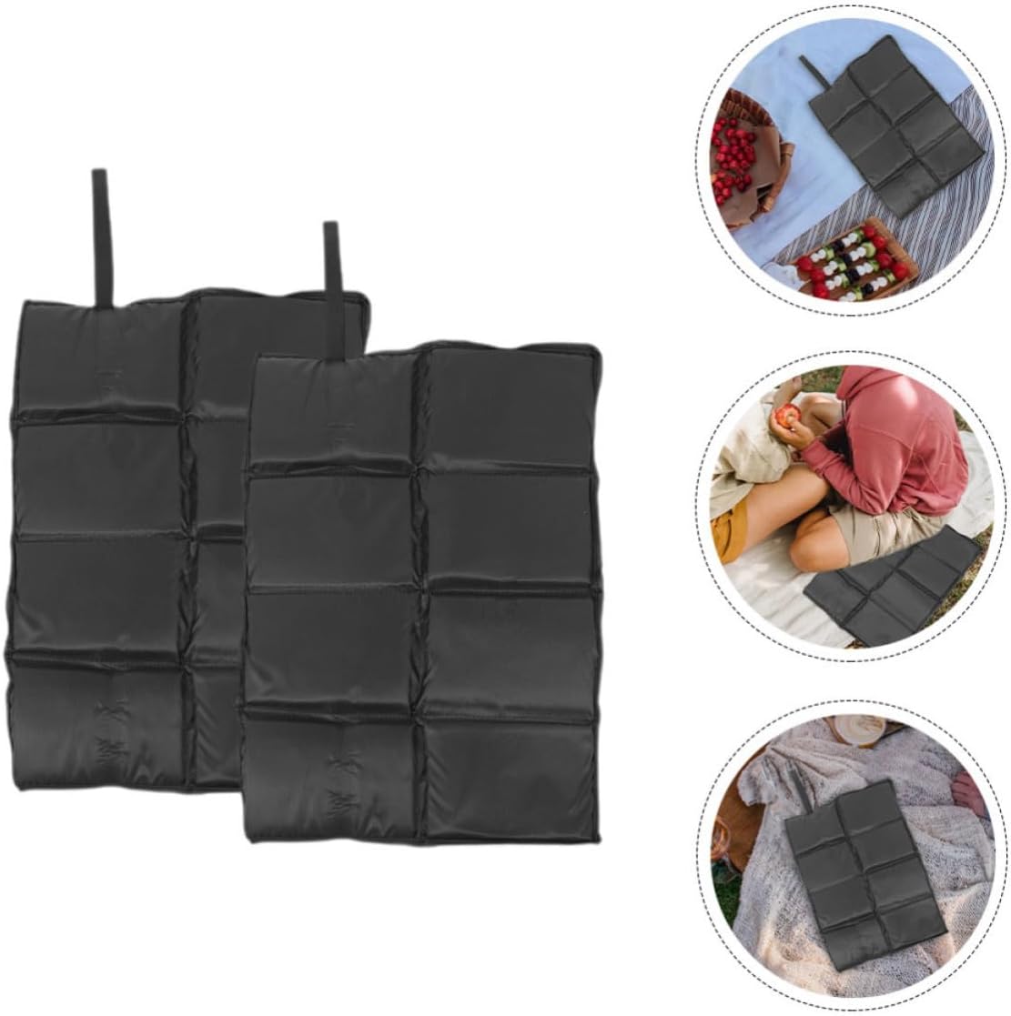 SHOWERORO 2pcs Chair Seat Pads Protective Oxford Cloth Cushion Mat with Foam Filling, Easy to Store and Water-Resistant, for Family Picnics and Camping Outdoor Use