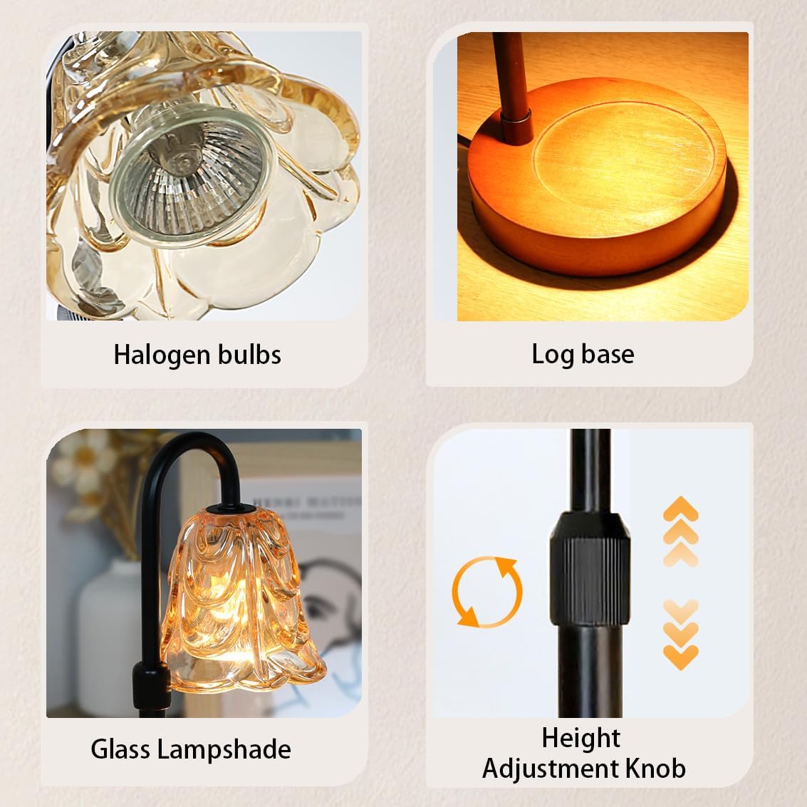 Candle Warmer Lamp with Timer Dimmer Adjustable Height for New Home House Bedroom Decor,Wax Melt Warmer with 2 Bulbs for Jar Candles, Gifts for Mom Women Friend Sister Mothers Day Birthday | Black