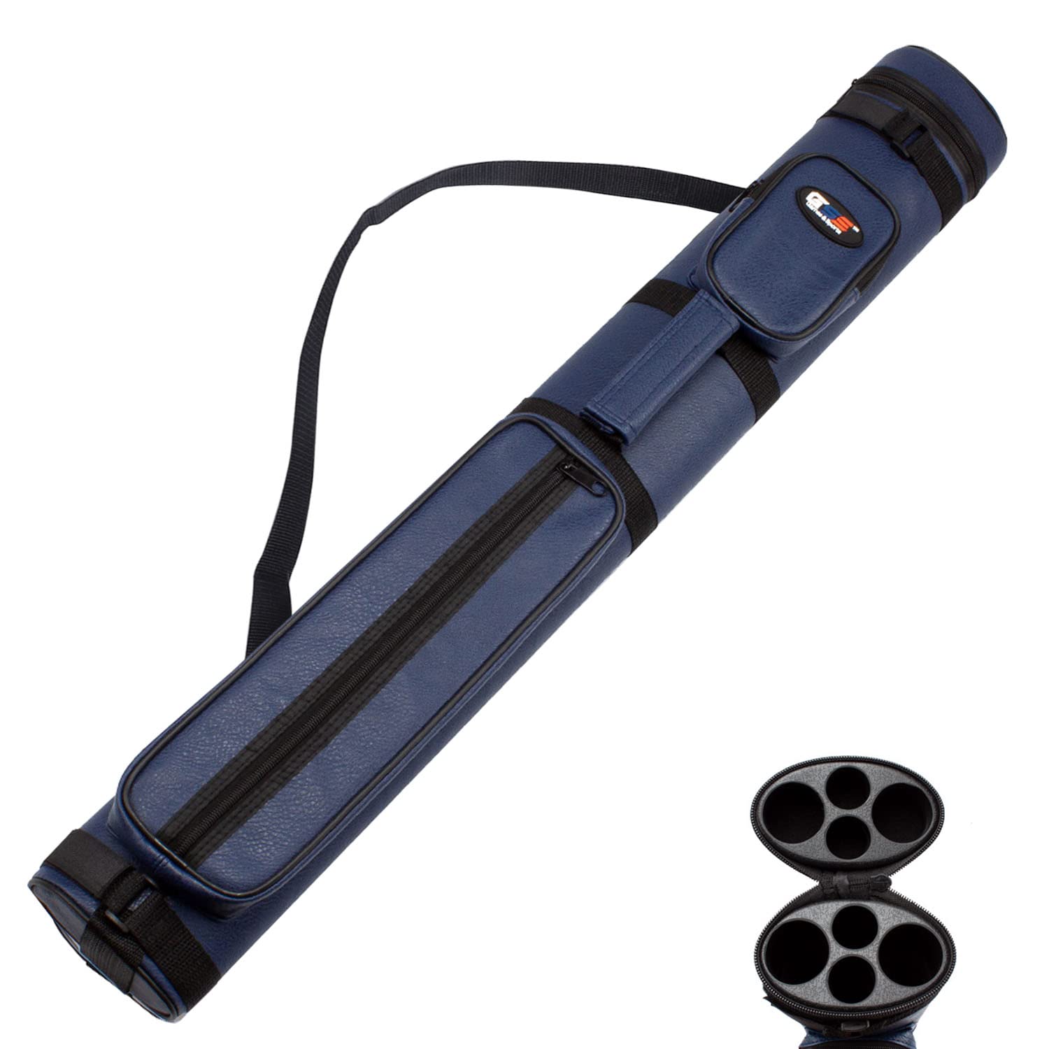 gse 2x2 deluxe hard billiard pool cue stick carrying case, billiard cue case, billiards accessories (several colors available)
