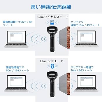 Eyoyo バーコードリーダー qrコードリーダー パソコン用バーコードスキャナ Amazon.co.jp: Eyoyo バーコードリーダー ワイヤレス QRコード