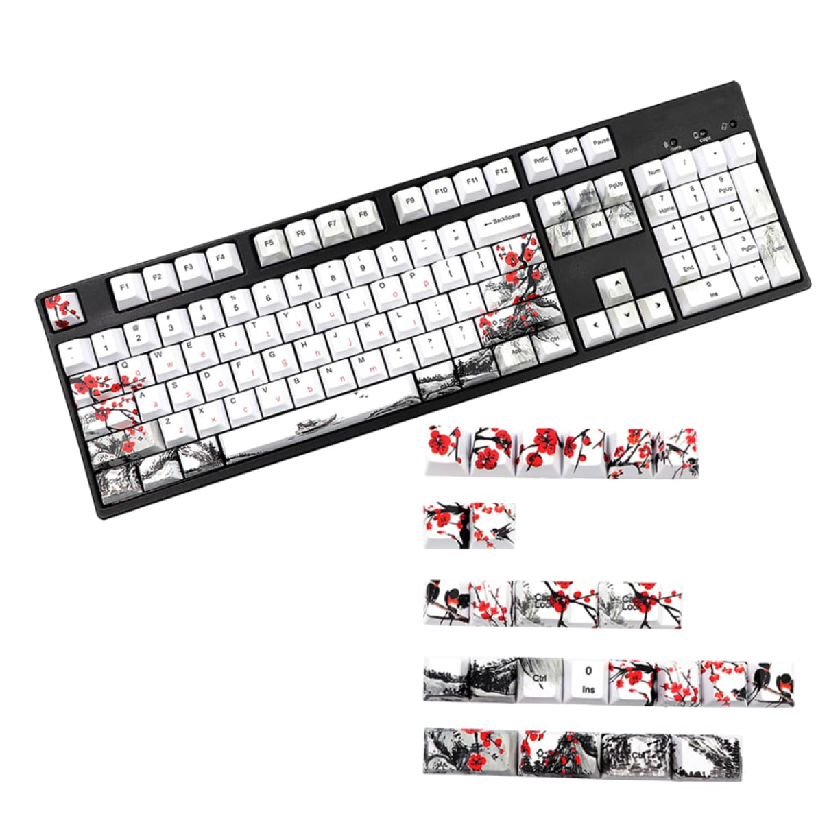 128stücke Pbt Tastenkappen für Mechanische Tastaturen Ersatzset | 1 Satz, Originalhöhe, 128 Tasten, Angenehm zu Nutzen, Glatte Oberfläche, für Alte Kappen