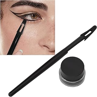 Silicone Eyeliner Tool Set, Eyeliner Applicator Kit, Eyeliner Guide Wand with 4g Eyeliner Cream, Waterproof, Long Lasting Eyes Eyeliner for Makeup Novice or Makeup Artist(Black Eyeliner Cream)