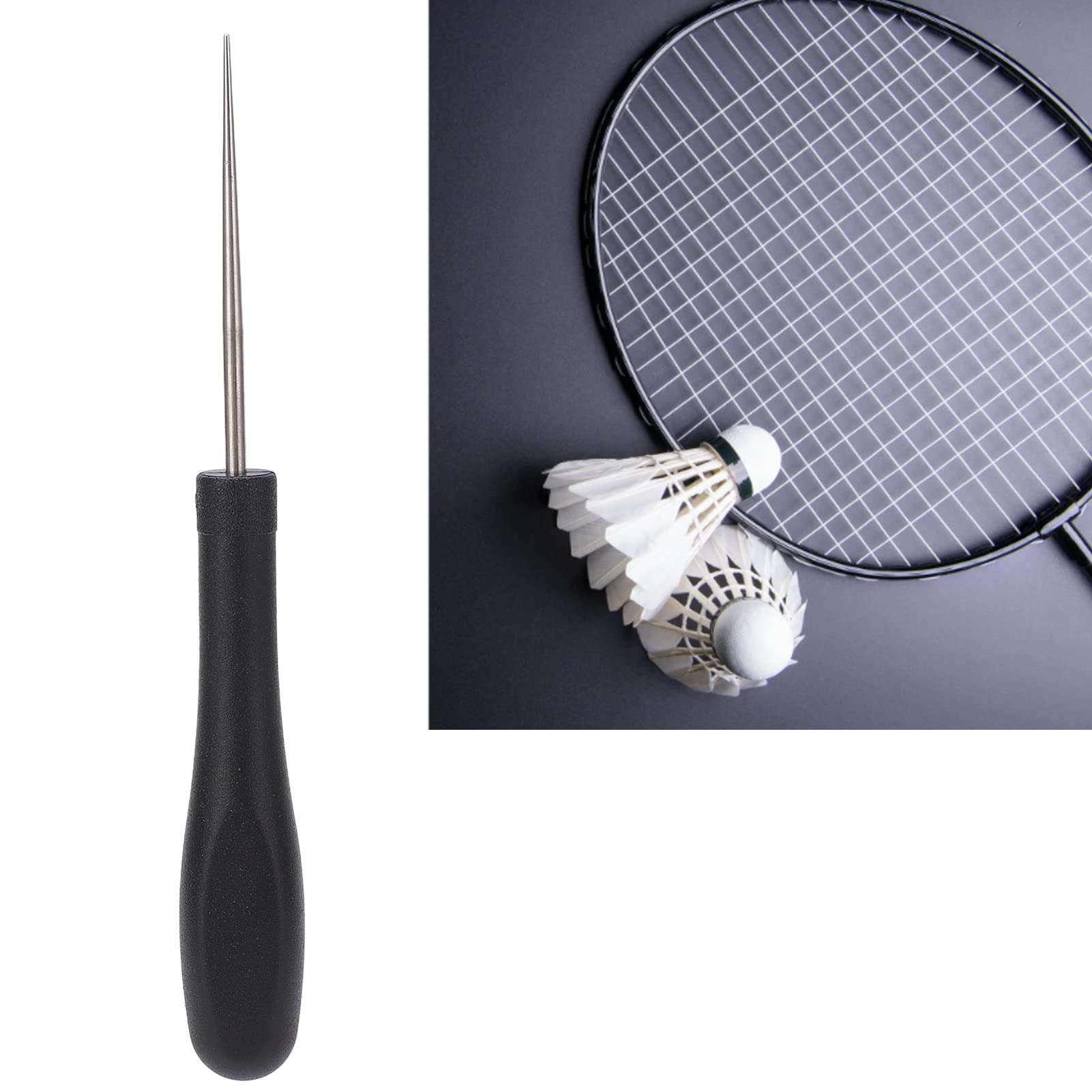 Outil de cordage raquette, Portable avec coupe-corde noir pour badminton tennis squash, Outil cordage multifonction pour joueurs amateurs professionnels entraînement voyage