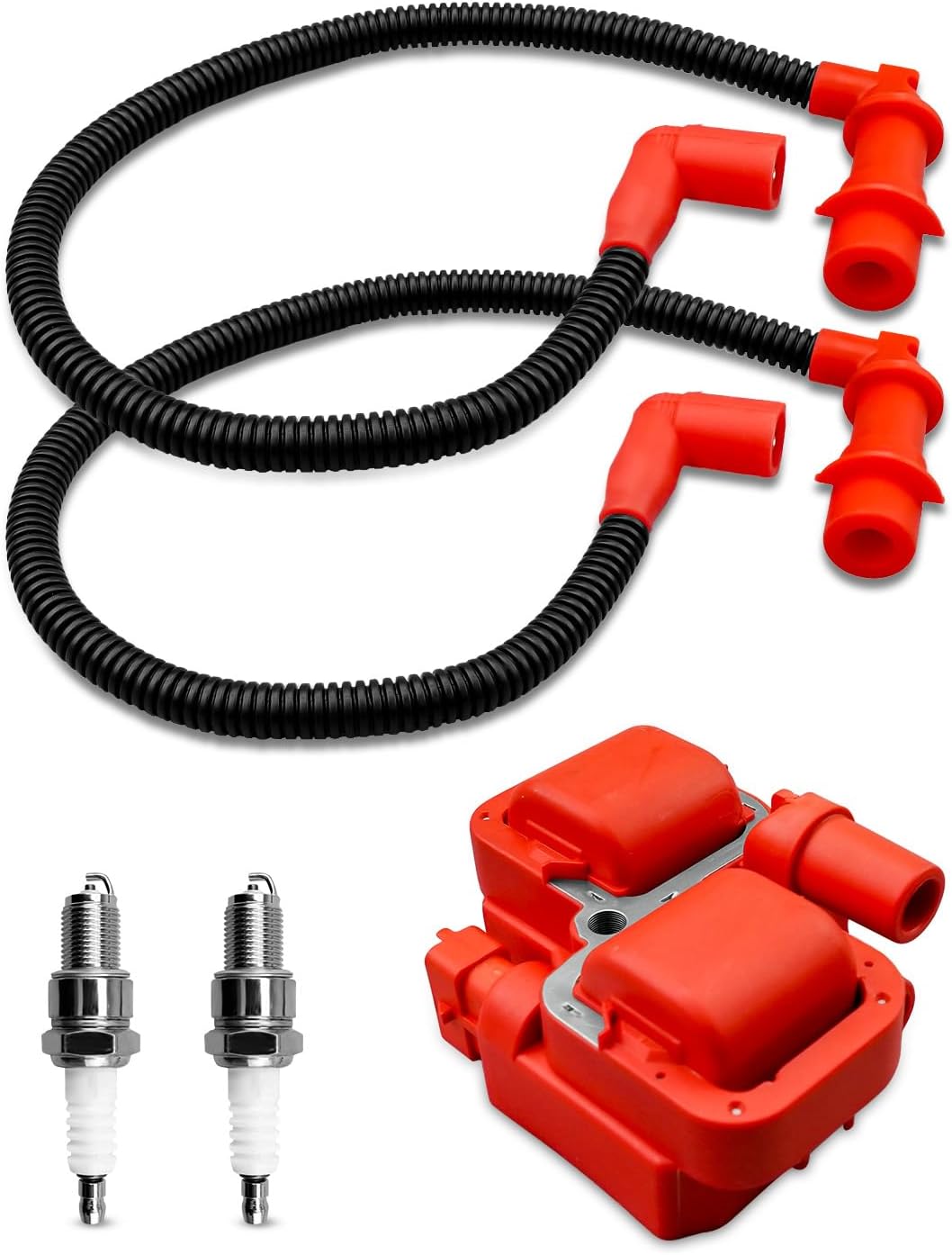 3021671 Ignition Coil Pack with Integrated Spark Plug Wire & Cap Compatible with Polaris RZR 800 EFI 2008-2010 Ranger 800 4x4 EFI 2010 Sportsman 800 EFI Replace 4010425 4011365