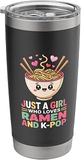 Just A Girl Who Loves Ramen And K-Pop Girl K Pop Kpop Stainless Steel Insulated Tumbler