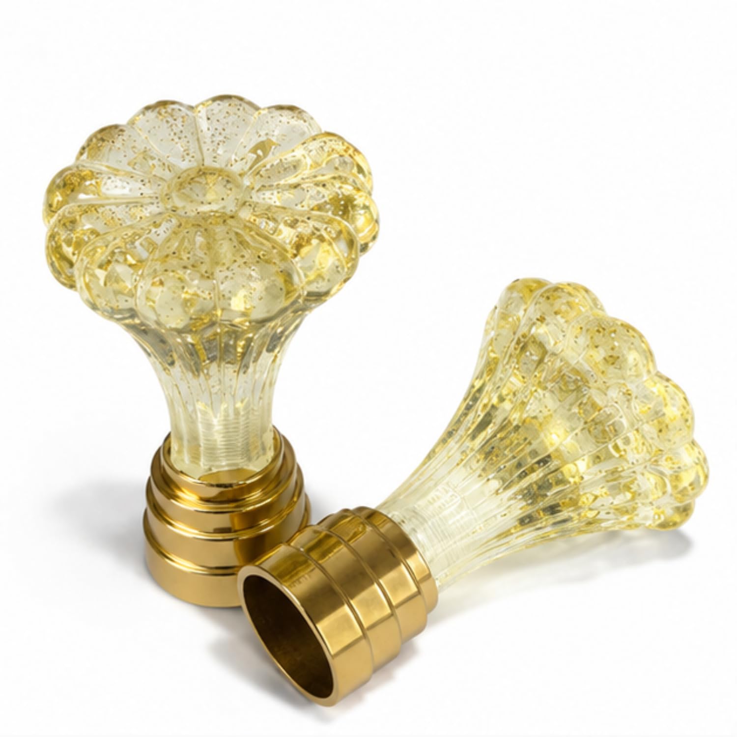 Golden Lotus Crystal Curtain Bracket for Window Curtain Rod, Korean Crystal Decorative Curtain Rod Finial, Gold Finish, Luxury Curtain Holder, Heavy Duty Home Decor - (Pack of 2) (Golden Lotus)-image-10