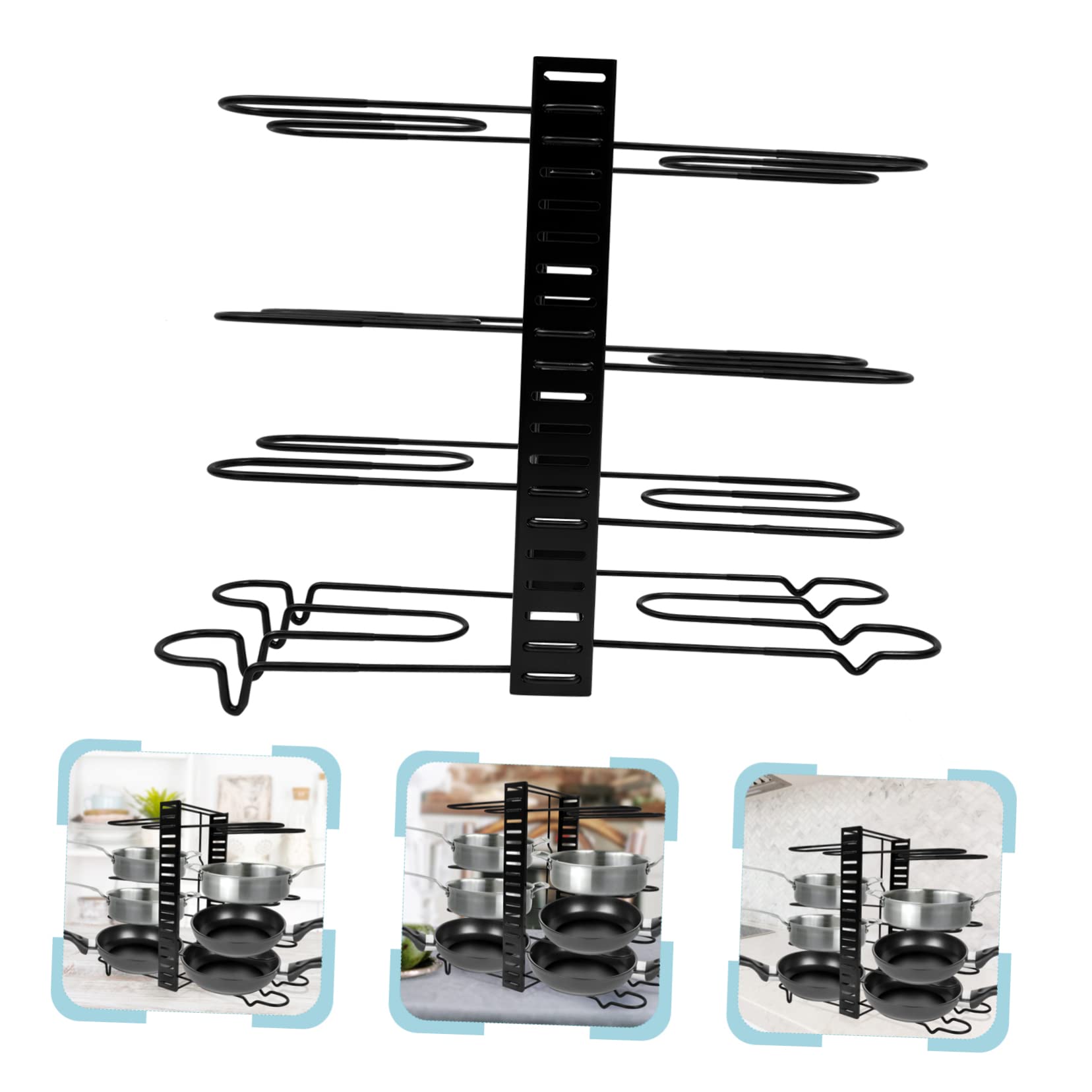 HEMOTON Estante Para Ollas Multifuncional Soporte Para Tapas De Ollas y Sartenes Organizador De Almacenamiento De Cocina Para Tapas y Tablas De Cortar