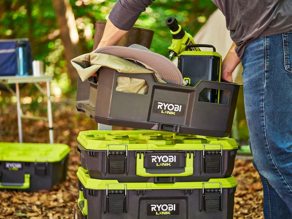 RYOBI Caisse à Outils Ouverte LINK RSL104 Empilable Grande Capacité