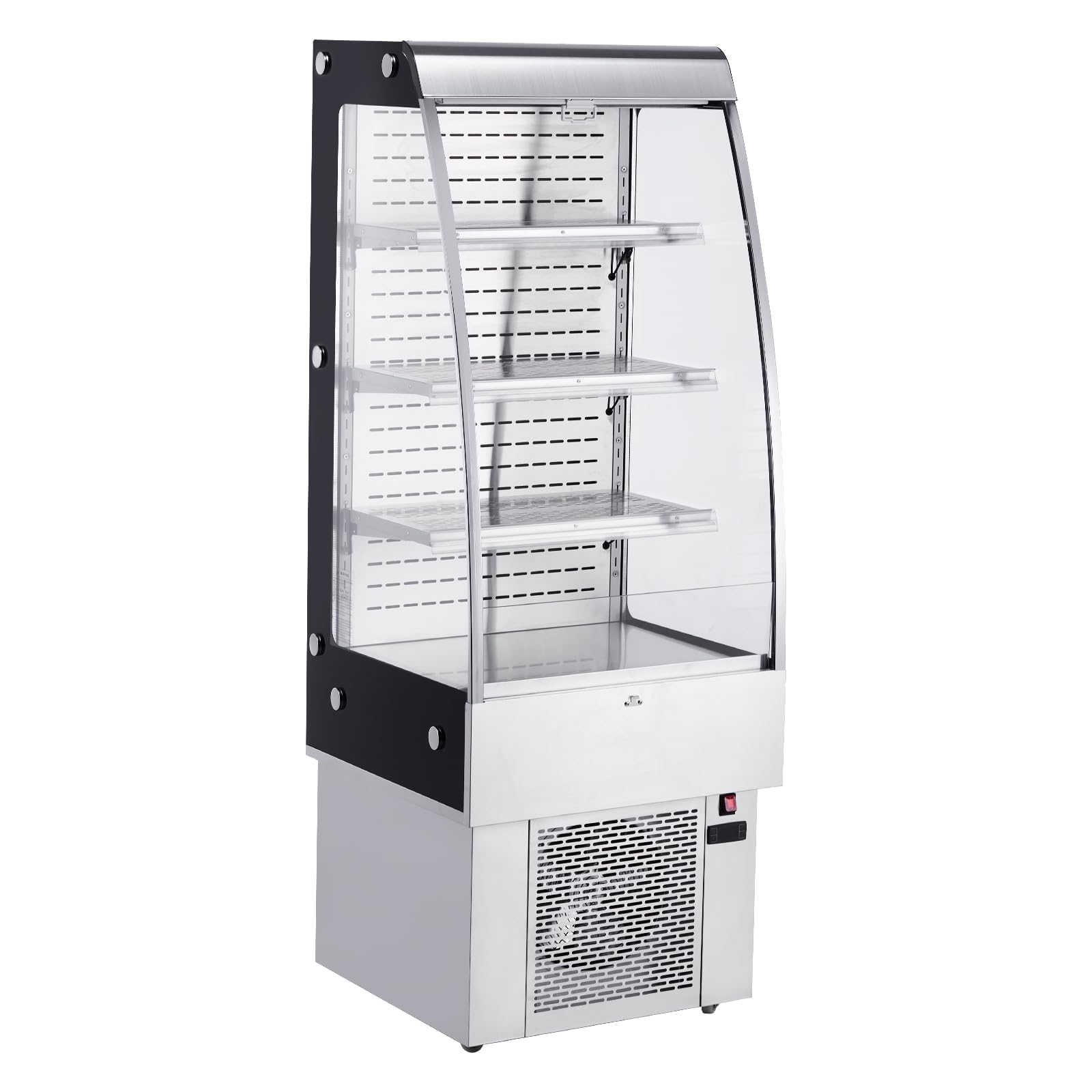 Commercial Refrigerator 8.8 Cu.ft, Upright Beverage Display Cooler with Glass Door, LED Lighting, Adjustable Shelves, Casters, Merchandiser Fridge for Cafe, Bar, Retail, White